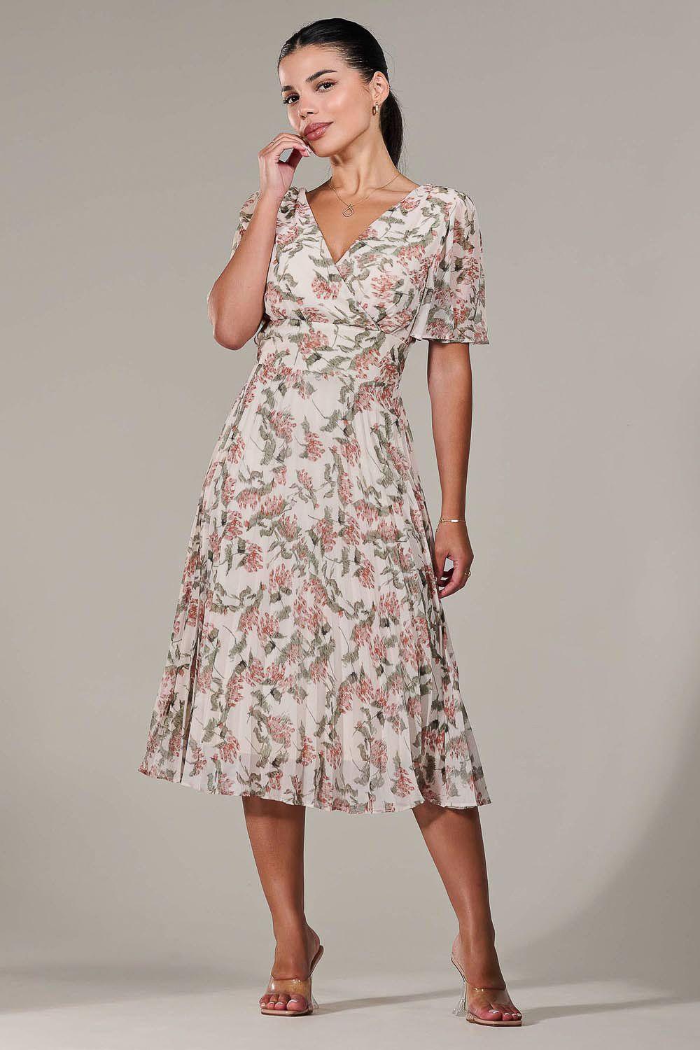 Petite Chiffon Pleated Midaxi Dress by JOLIE MOI
