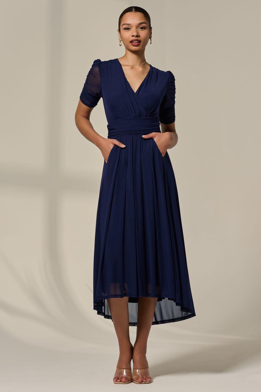 Petite Wrap Front Puff Sleeve Midaxi Dress by JOLIE MOI