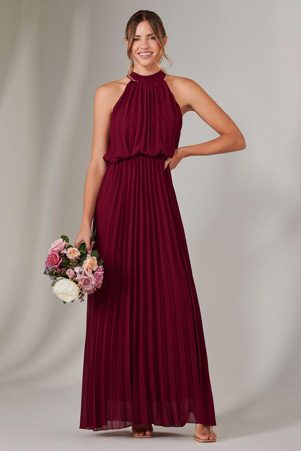 Pleated Bridesmaids Maxi Dress by JOLIE MOI