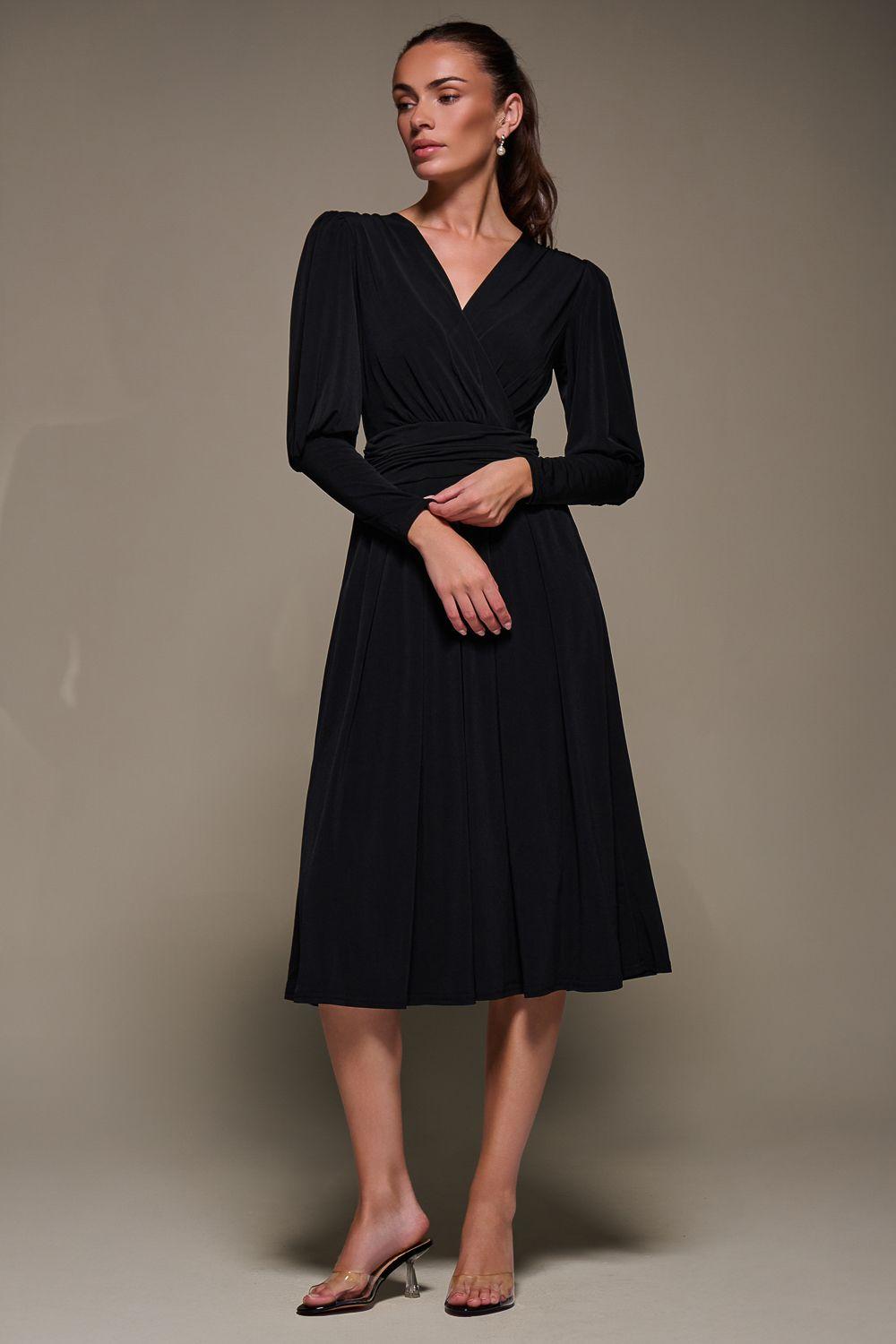 Puff Long Sleeve Jersey Midi Dress by JOLIE MOI