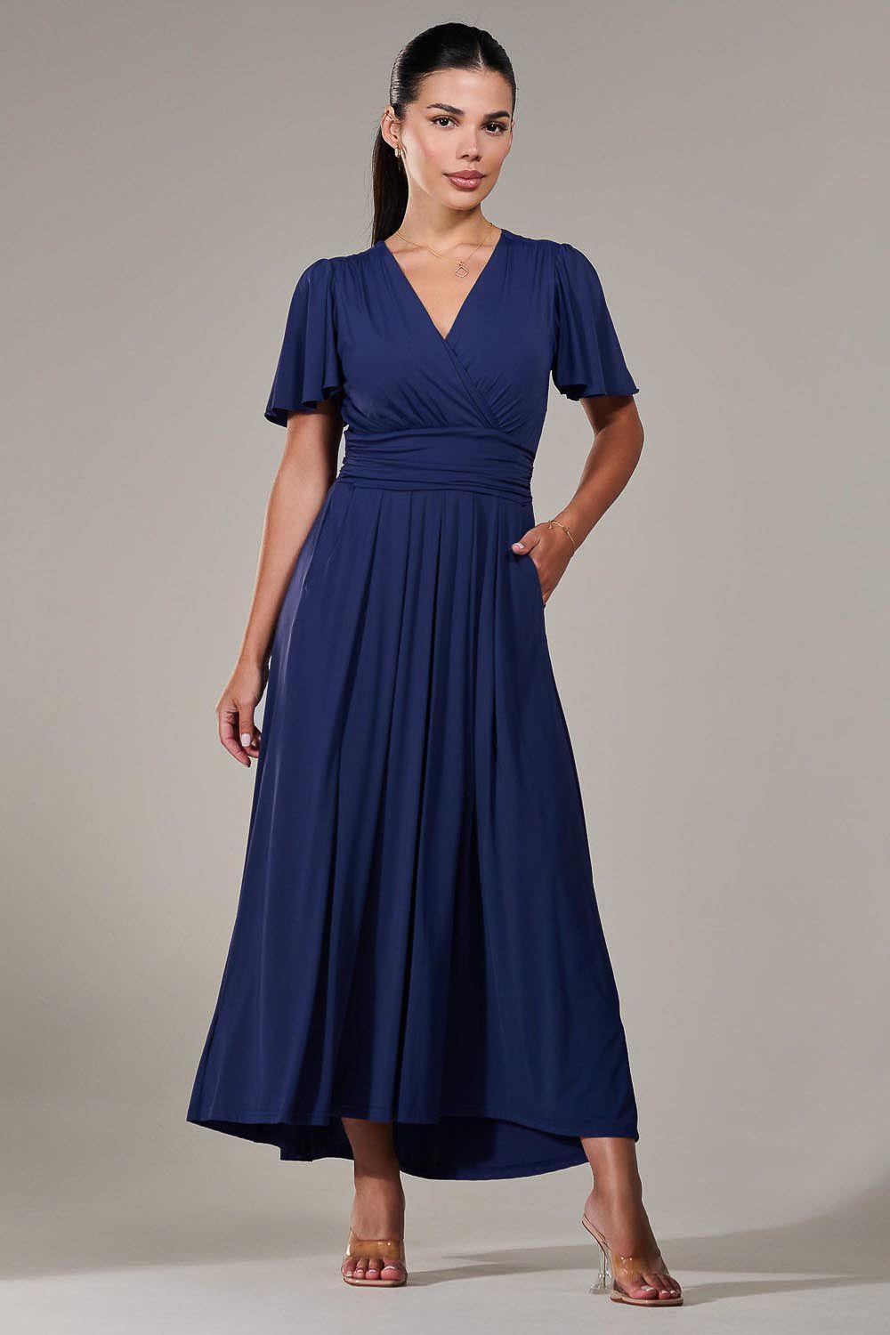 Short Sleeve Soft Silky Jersey Maxi Dress by JOLIE MOI