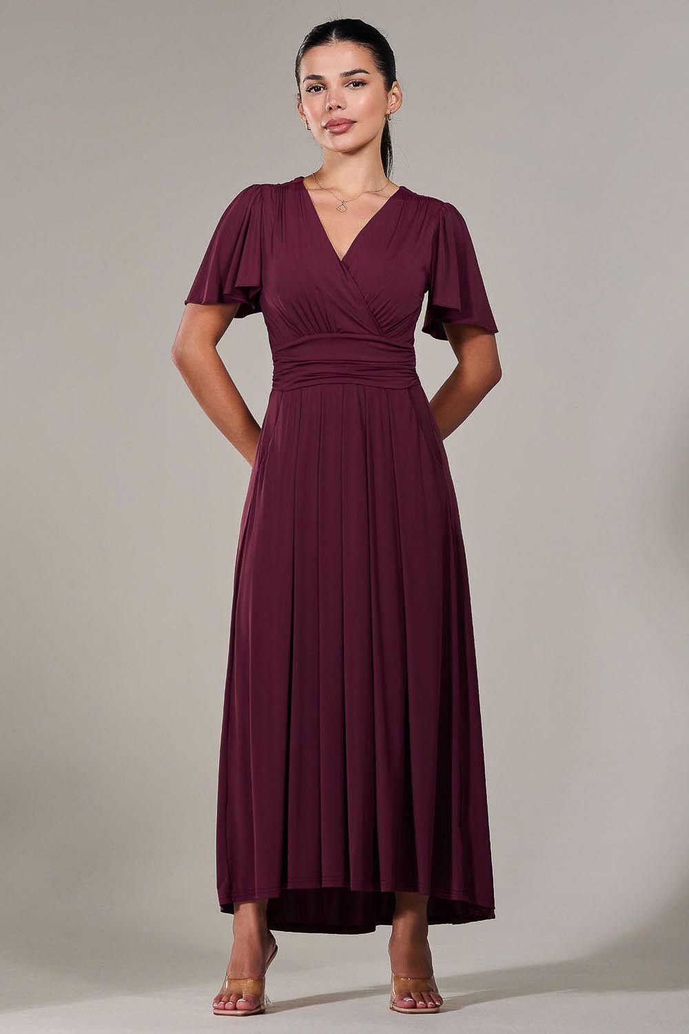 Short Sleeve Soft Silky Jersey Maxi Dress by JOLIE MOI