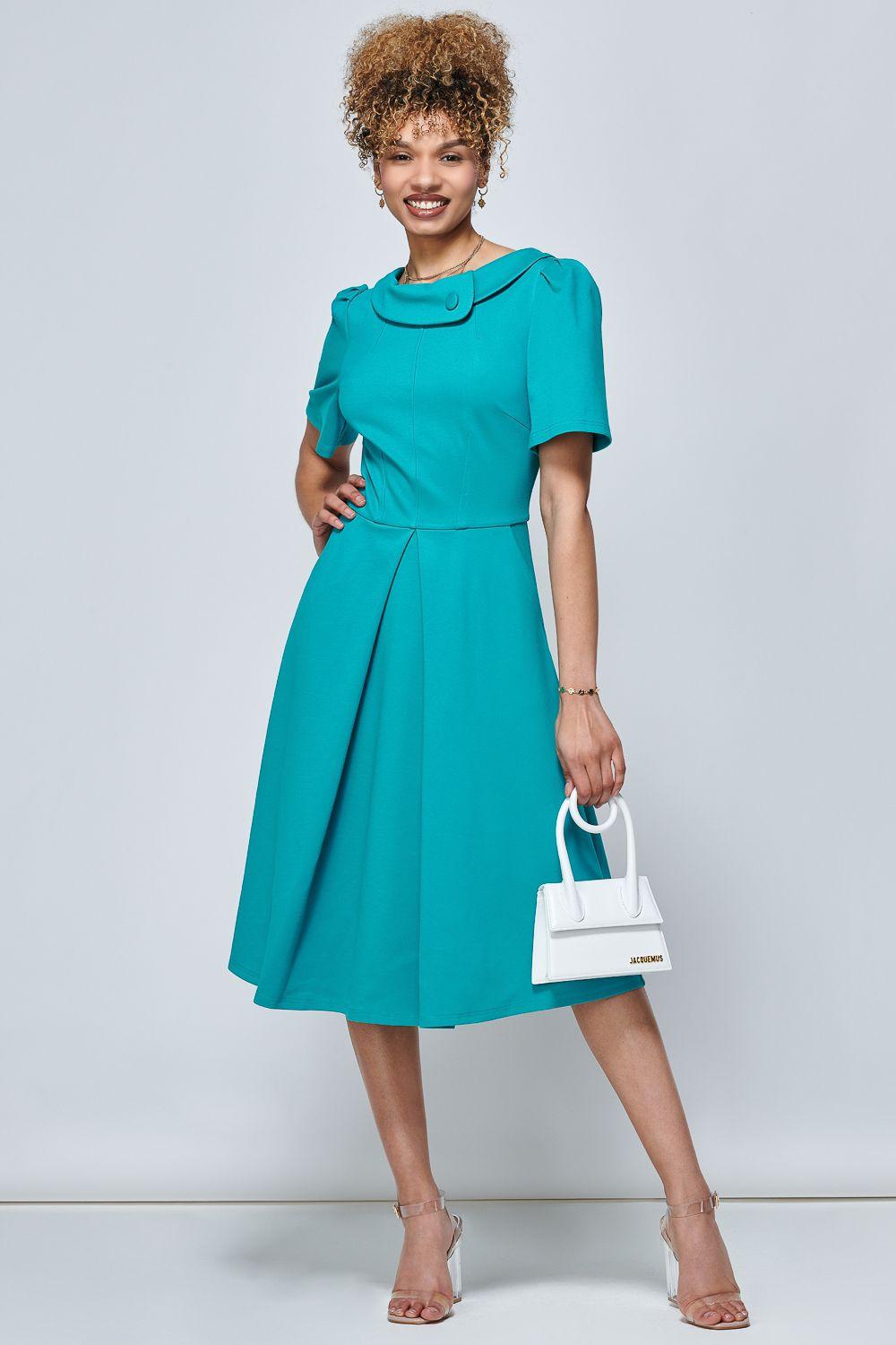 Sophia Button Collar Dress by JOLIE MOI