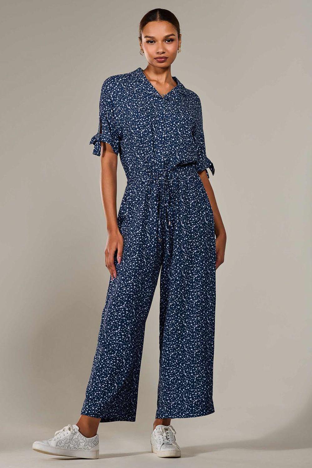 Wide Leg Half Sleeve Jumpsuit by JOLIE MOI