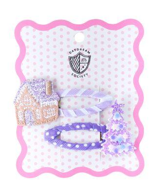 Gingerbread House and Christmas Tree Winter Female Hair Clips by JOLLITY&CO.