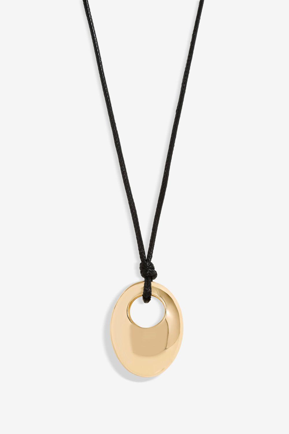 Gold Plated Open Polished Drop Cord Necklace by JON RICHARD