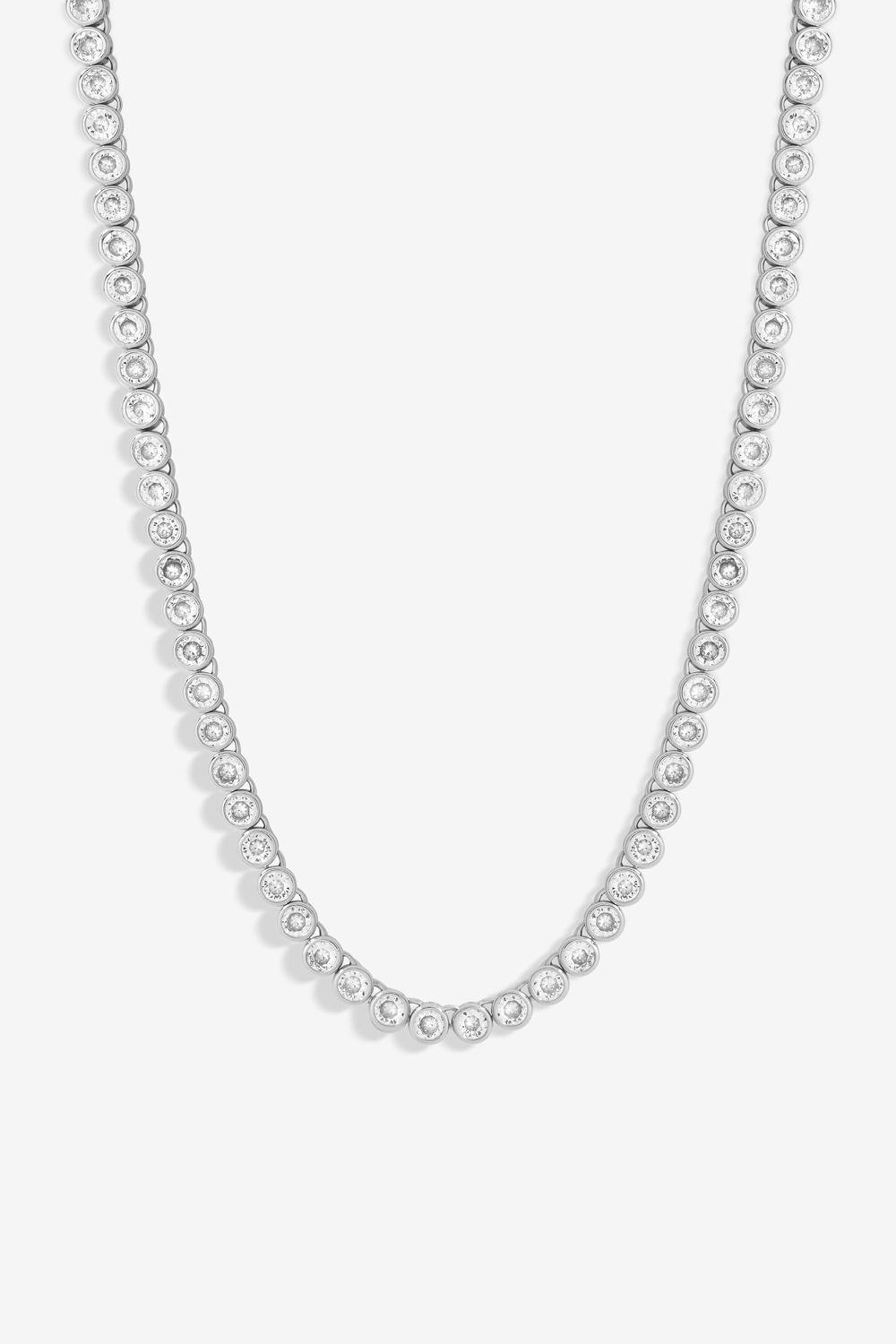 Silver Plated Cubic Zirconia Adjustable Tennis Necklace by JON RICHARD Silver Plated Cubic Zirconia Adjustable Tennis Necklace by JON RICHARD
