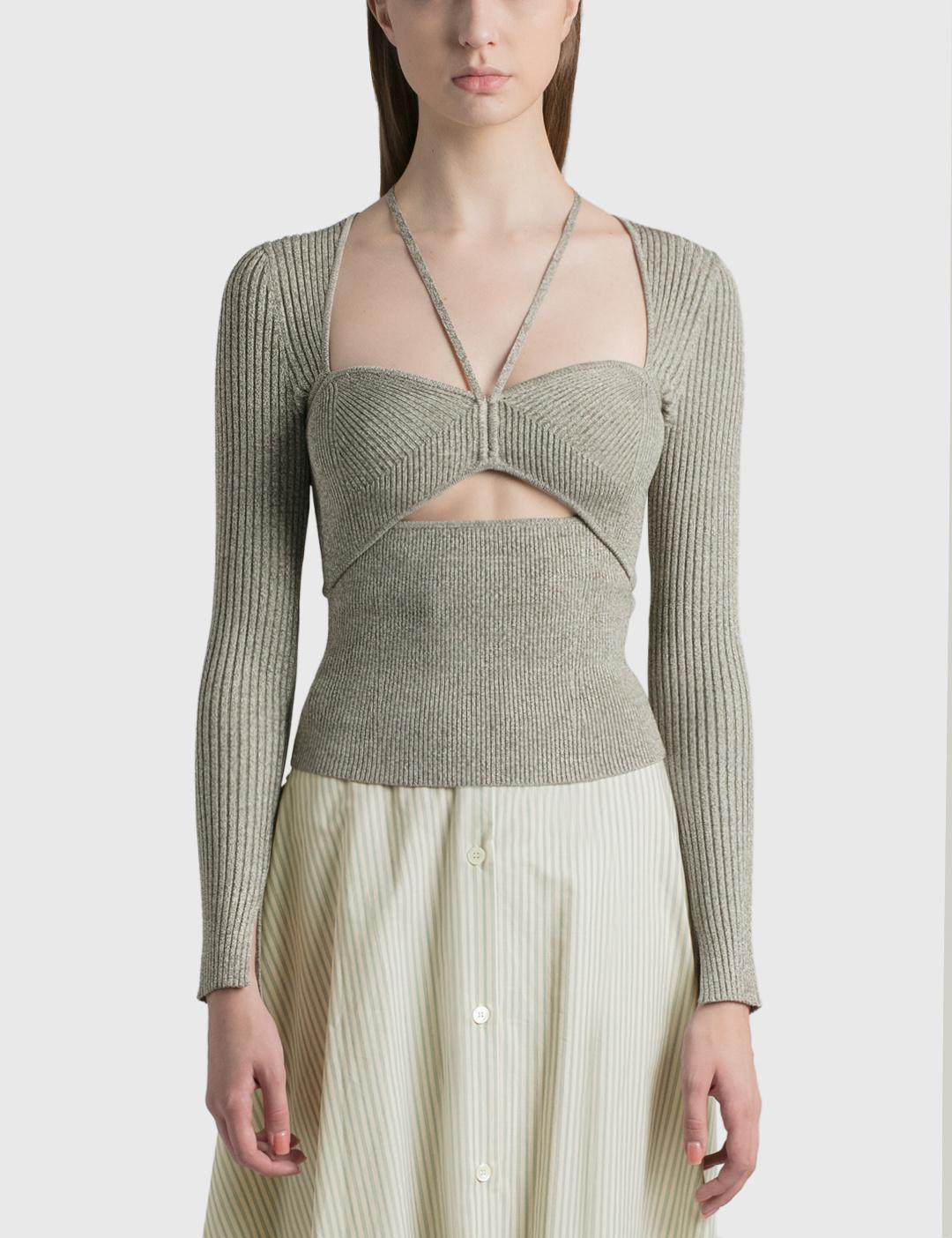 Alexia Marled Sweetheart Top by JONATHAN SIMKHAI