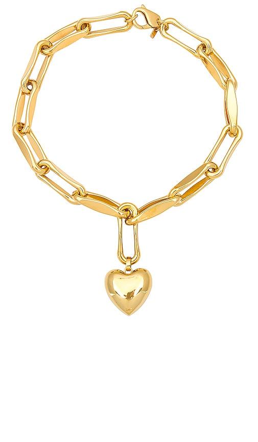 joolz by Martha Calvo Heart Chain Necklace in Metallic Gold by JOOLZ BY MARTHA CALVO