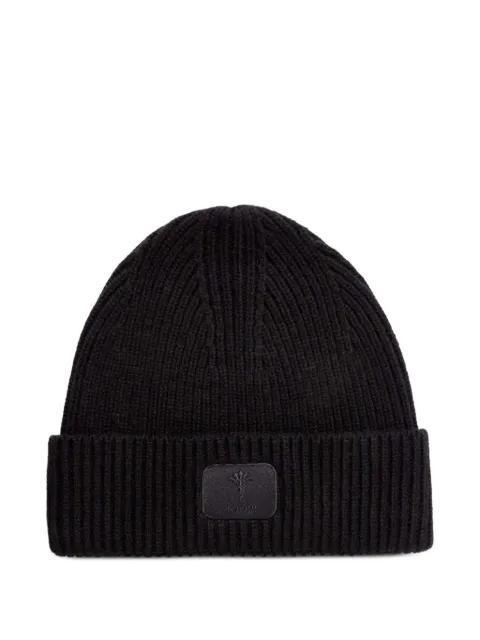 logo-patch ribbed-knit beanie hat by JOOP!