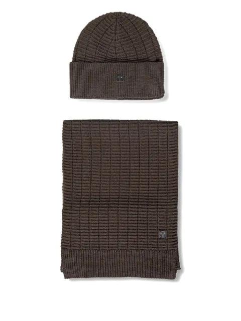 ribbed logo-plaque scarf and beanie hat set by JOOP!