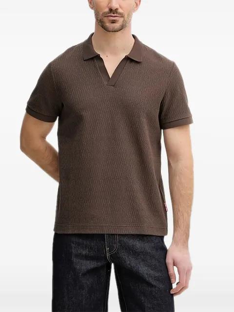 textured v-neck polo shirt by JOOP!
