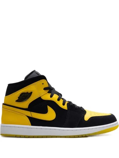 Air Jordan 1 Mid "Black/White/Varsity Maize" sneakers by JORDAN