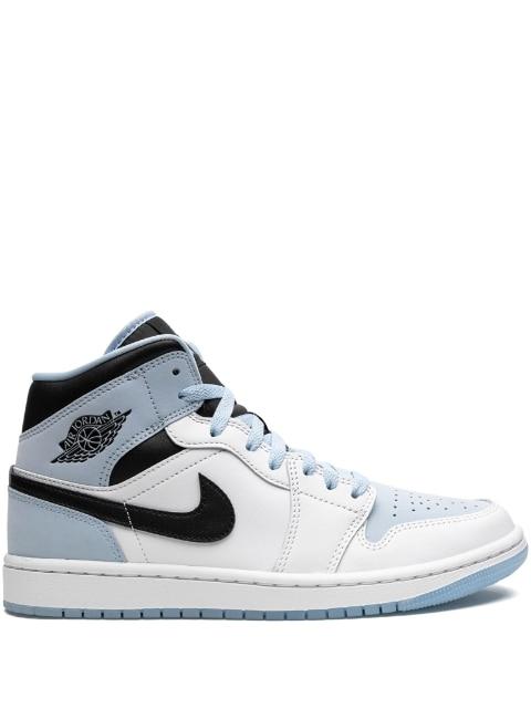Air Jordan 1 Mid SE "White/Ice Blue-Black" sneakers by JORDAN