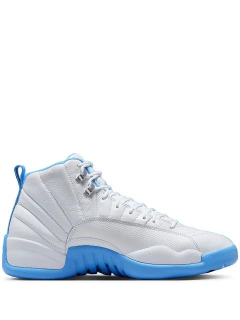 Air Jordan 12 "Melo - White/University Blue/Metallic Silver" sneakers by JORDAN