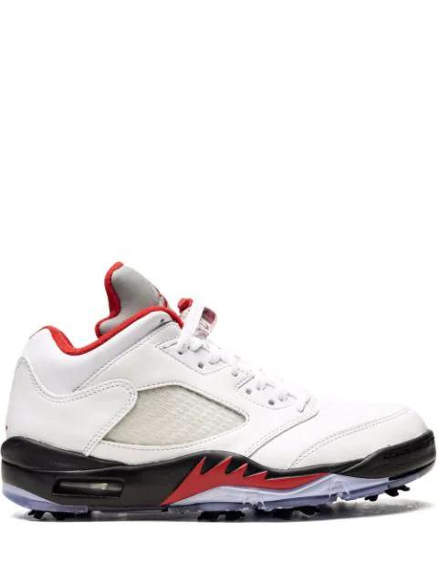Air Jordan 5 Low Golf "Fire Red - Silver Tongue" sneakers by JORDAN