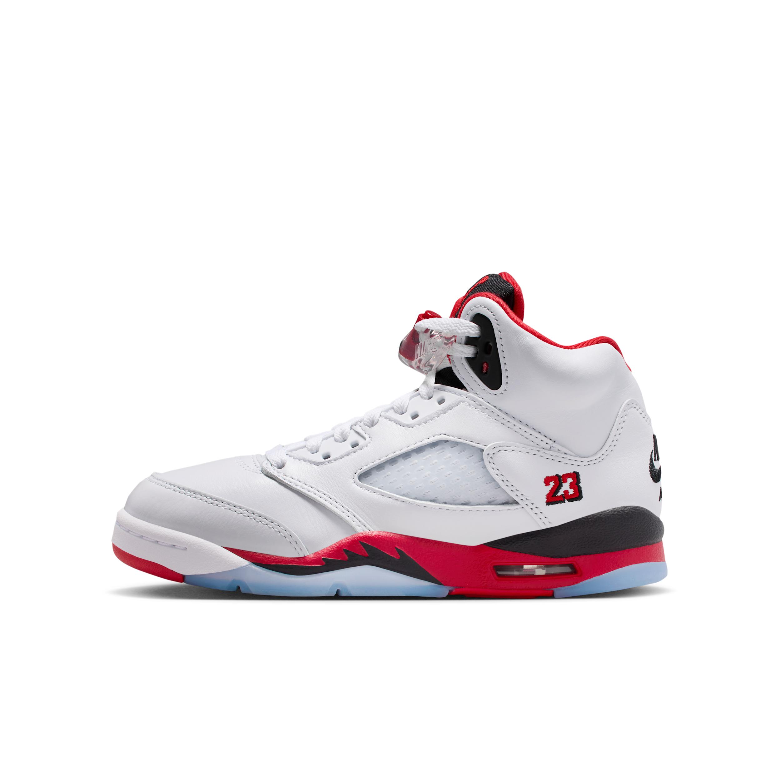 Air Jordan 5 Retro "Fire Red Black Tongue" Big Kids' Shoes by JORDAN