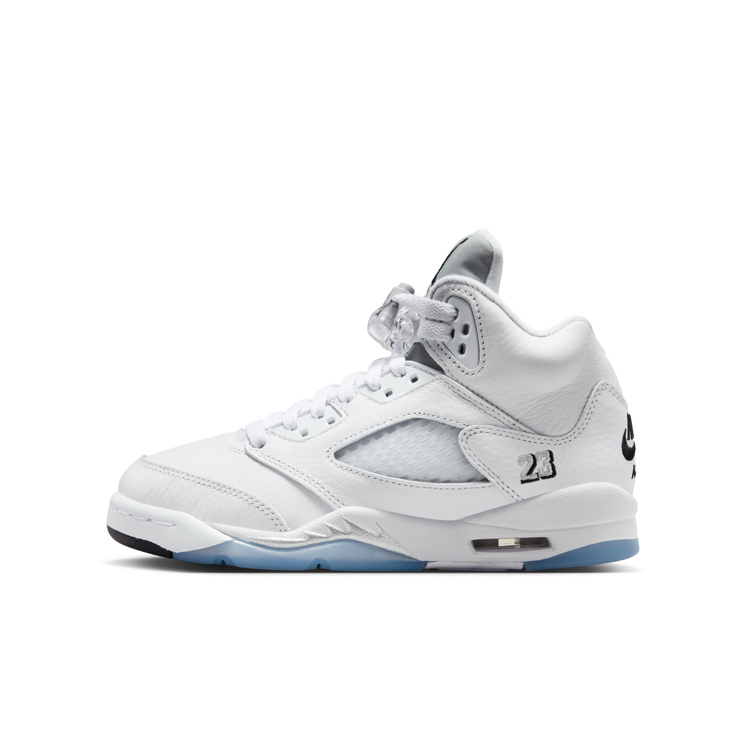 Air Jordan 5 Retro OG "White Metallic" Big Kids' Shoes by JORDAN