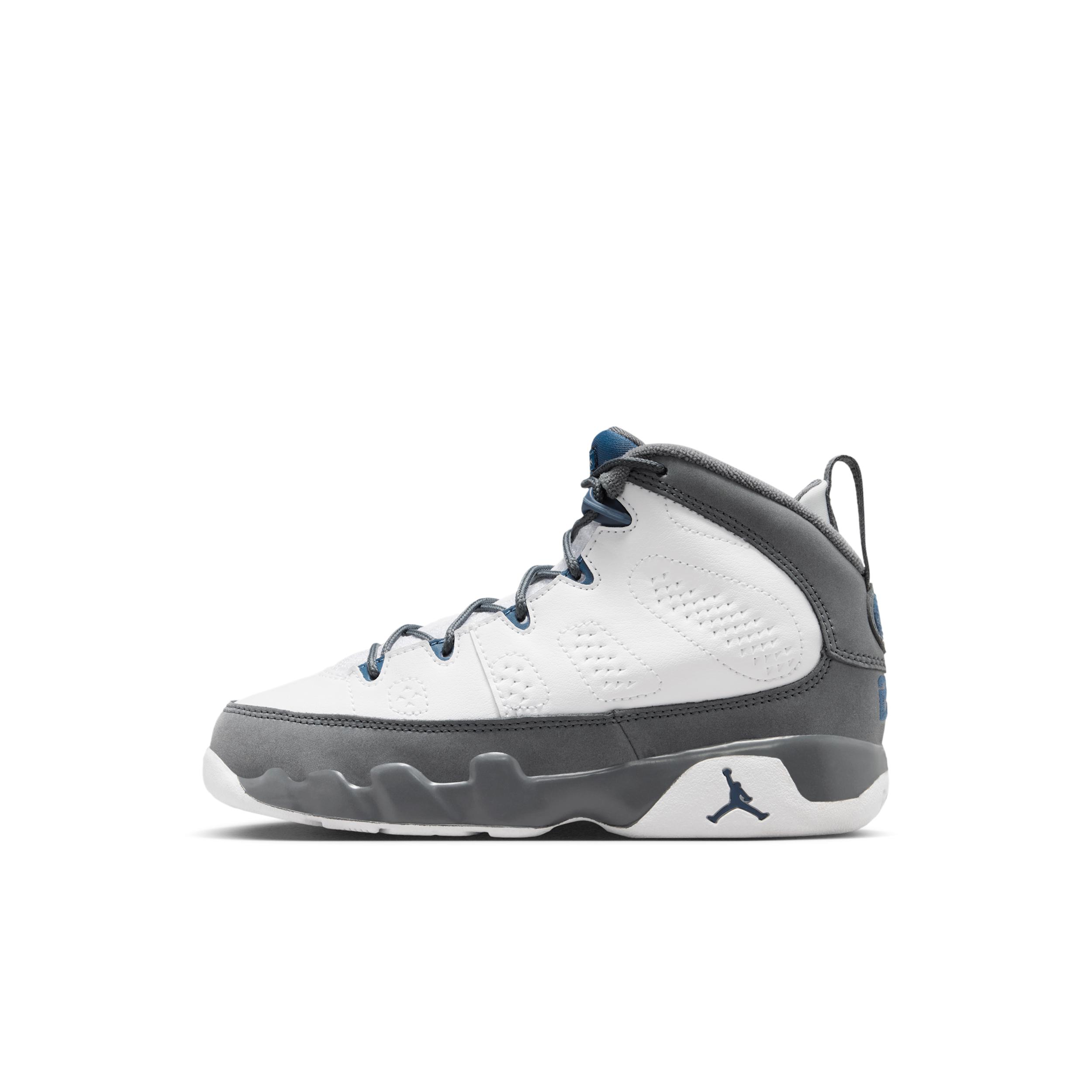 Air Jordan 9 Retro "Flint Grey and French Blue" Little Kids' Shoes by undefined
