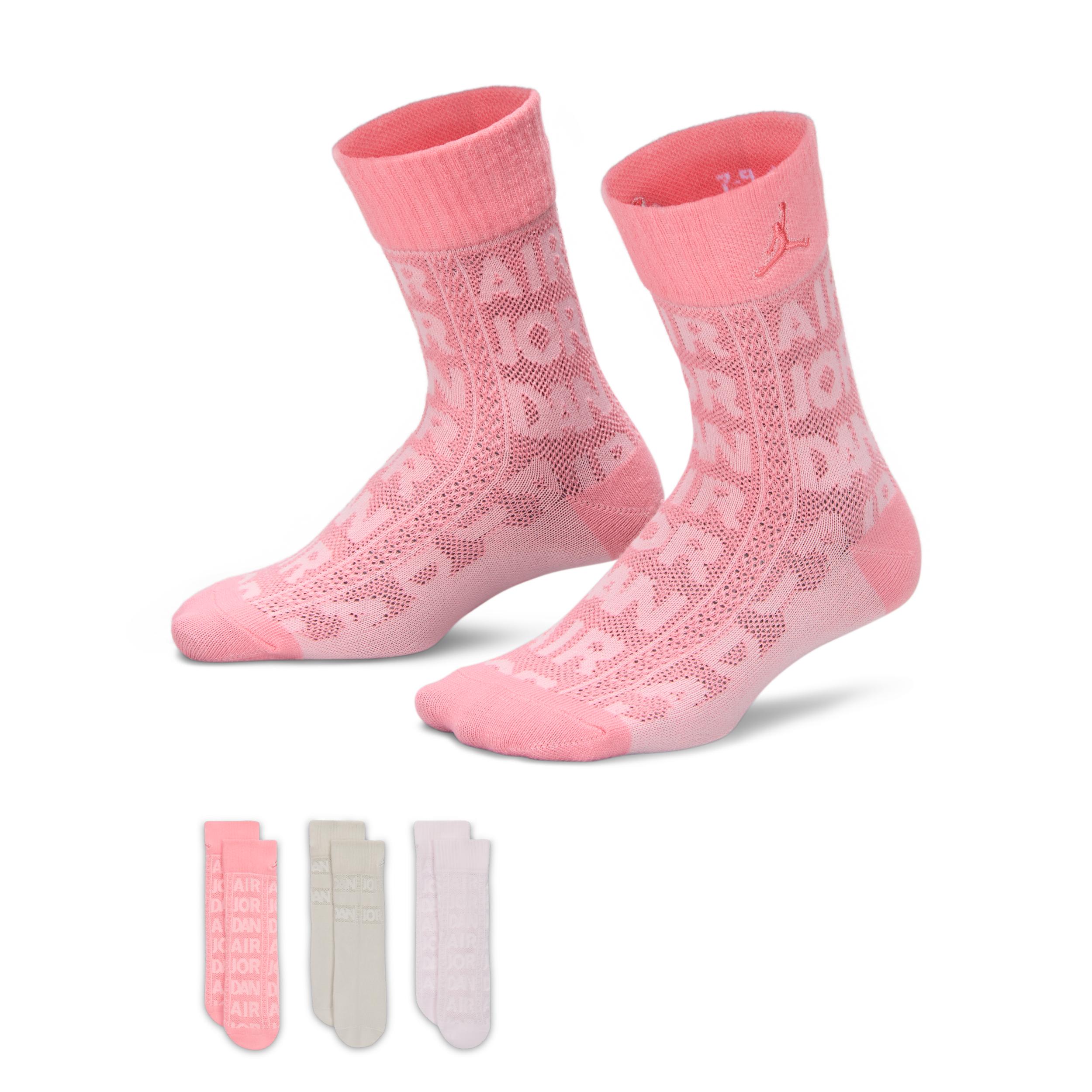 Air Jordan Kids' Mesh Micro Crew Socks (3 Pairs) by JORDAN