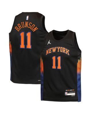 Big Boys and Girls Jalen Brunson Black New York Knicks Swingman Jersey by JORDAN