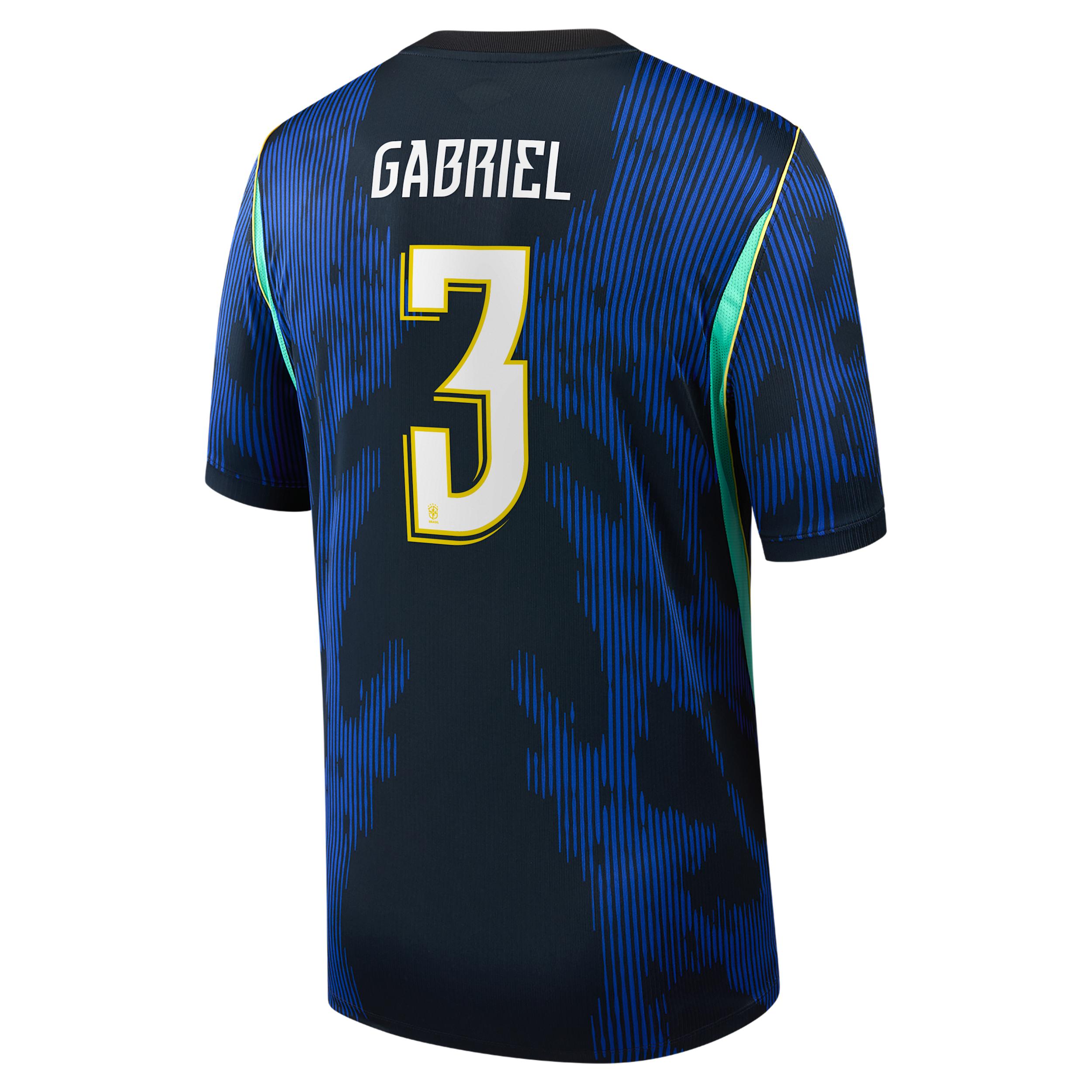 Gabriel MagalhÃ£es Brazil National Team 2026 Stadium Away Big Kids' Jordan Dri-FIT Soccer Jersey by JORDAN