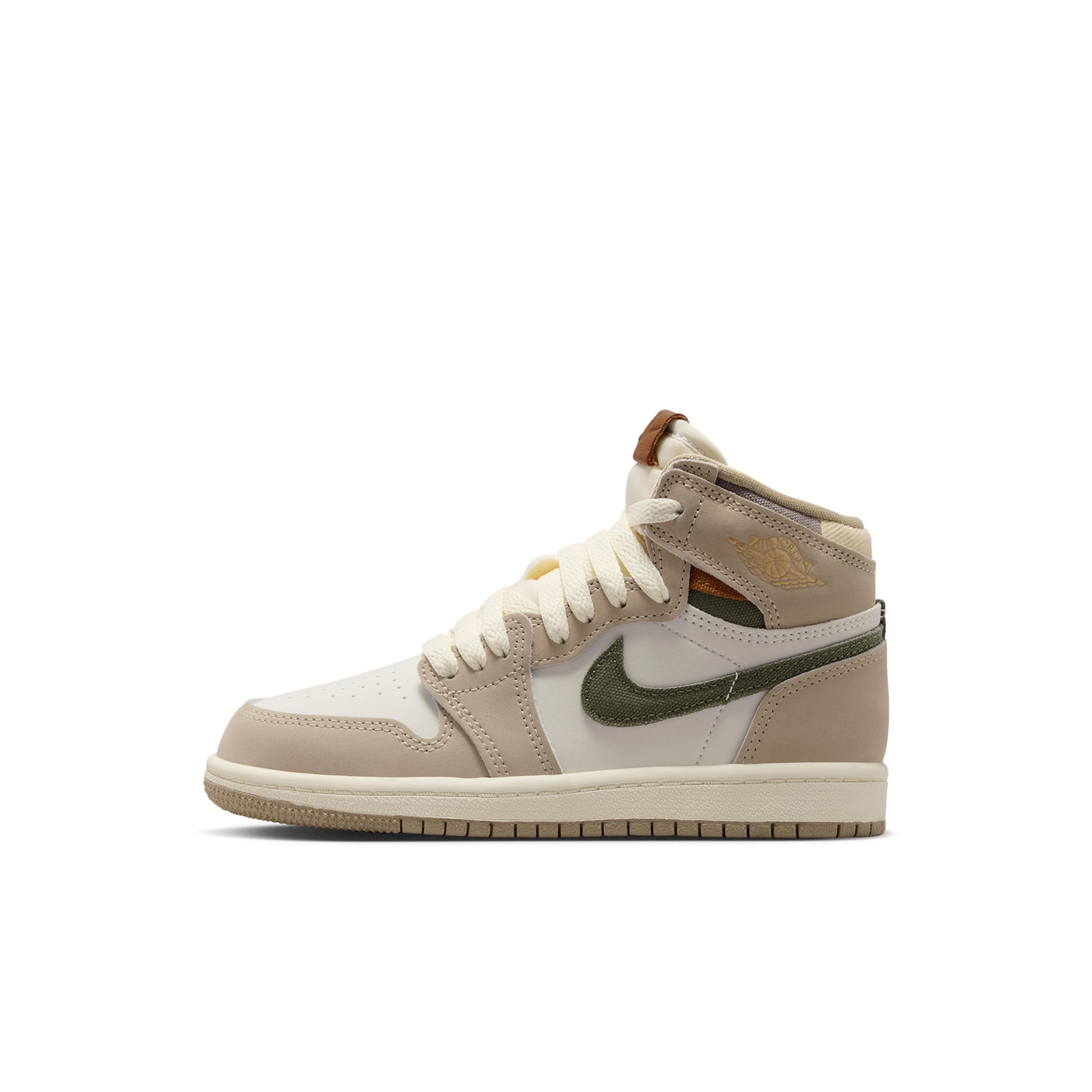 Jordan 1 Retro High OG "Khaki" Little Kids' Shoes by JORDAN
