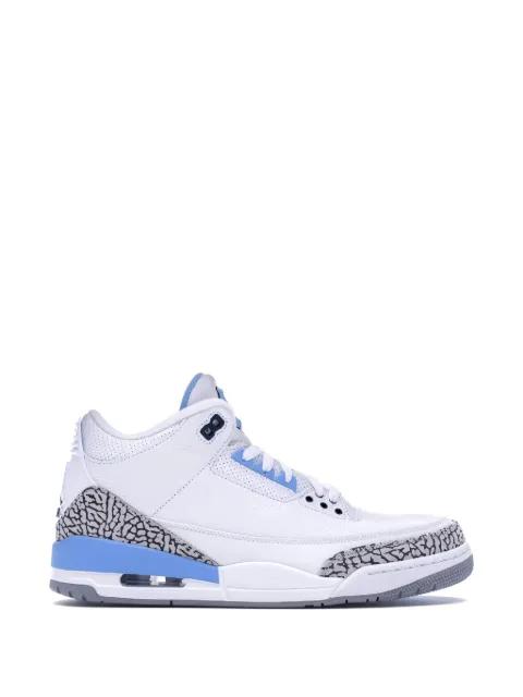 Jordan 3 "UNC Tarheels PE" print-panel sneakers by JORDAN
