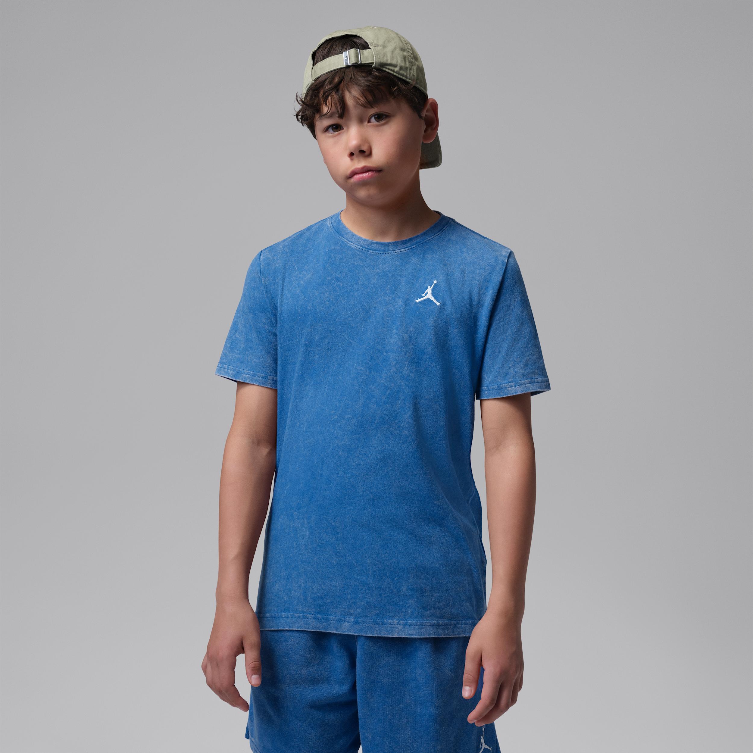 Jordan Big Kids' Air Embroidered Acid Wash T-Shirt by JORDAN