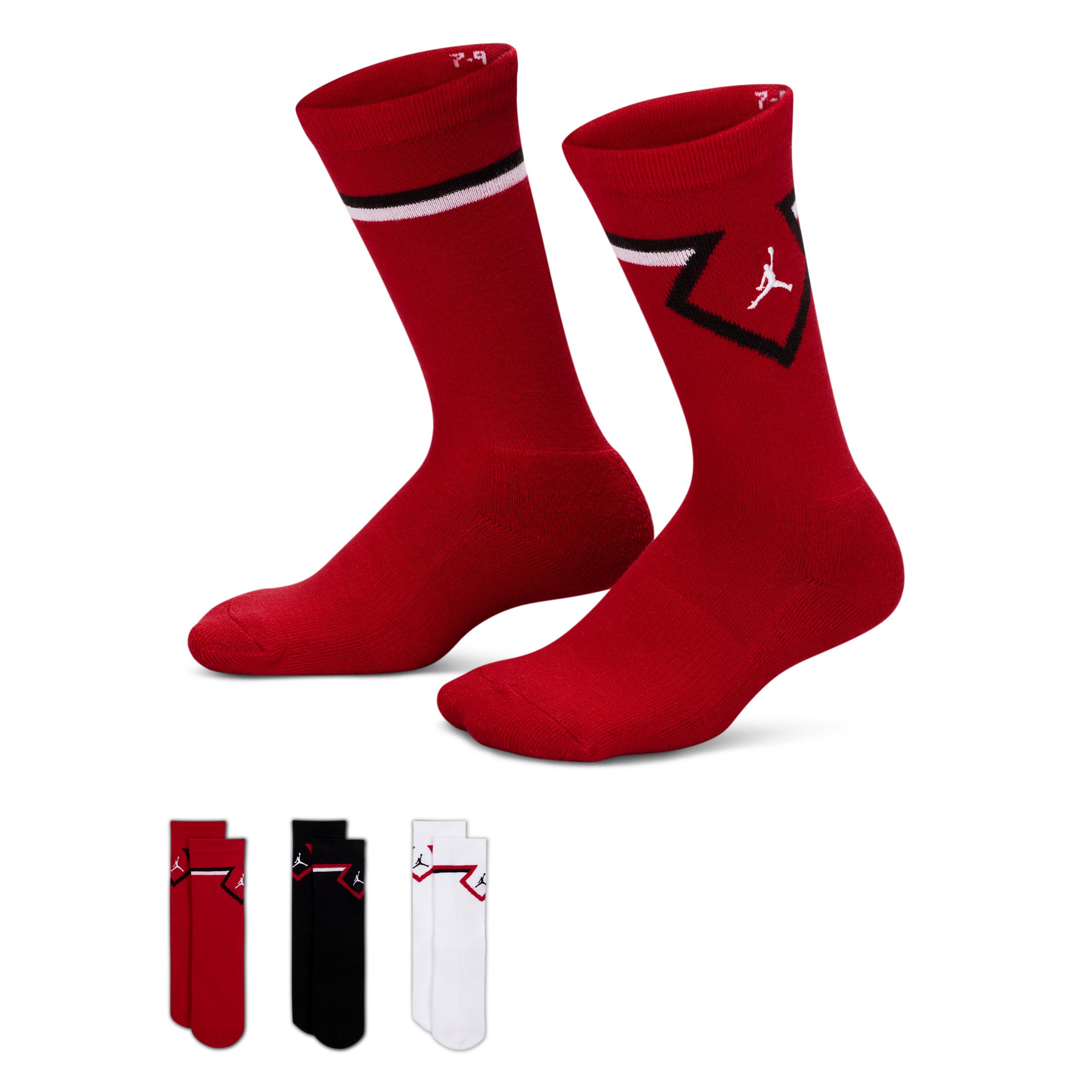 Jordan Big Kids' Diamond Crew Socks (3 Pairs) by JORDAN