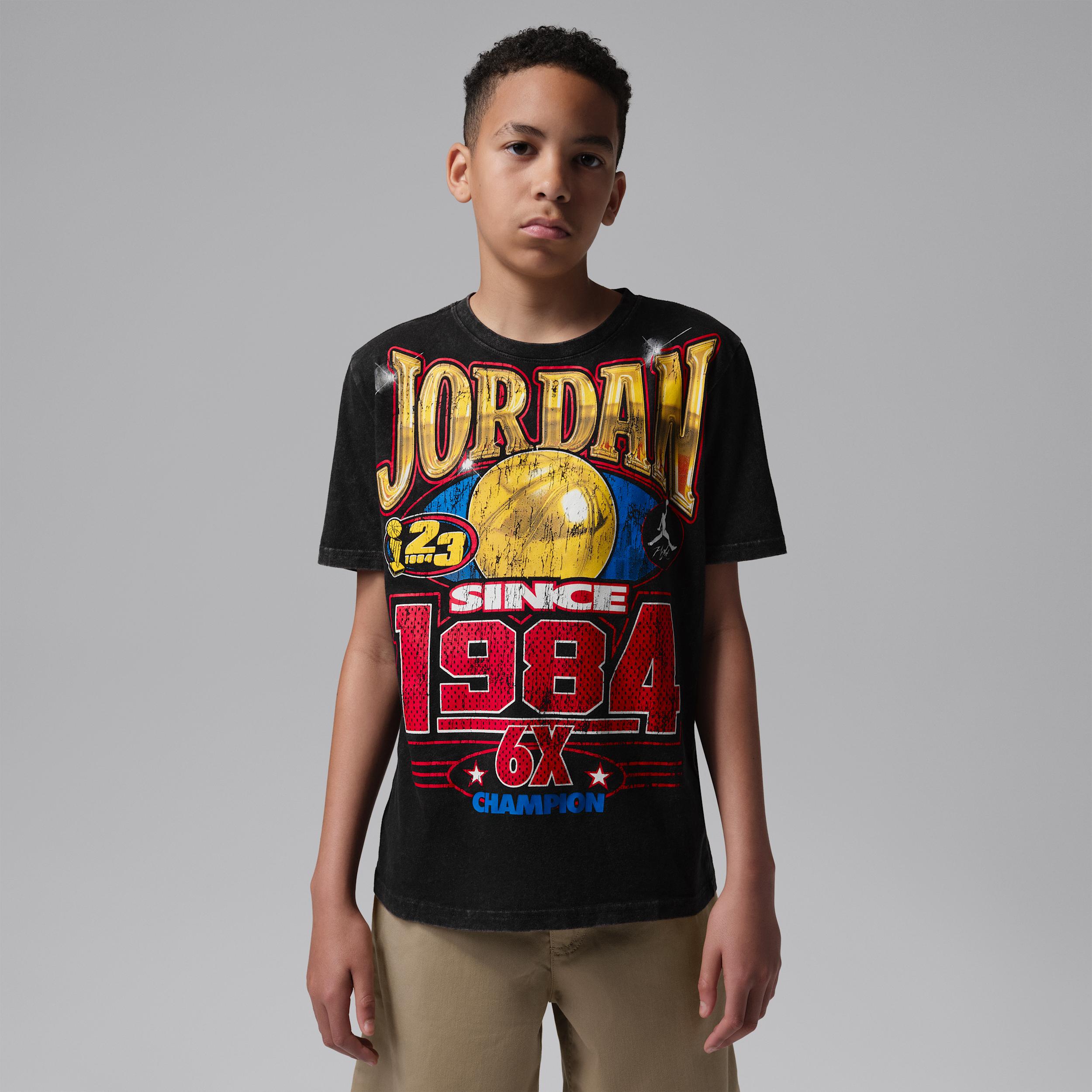 Jordan Big Kids' Gold 6 Times Since '84 T-Shirt by JORDAN