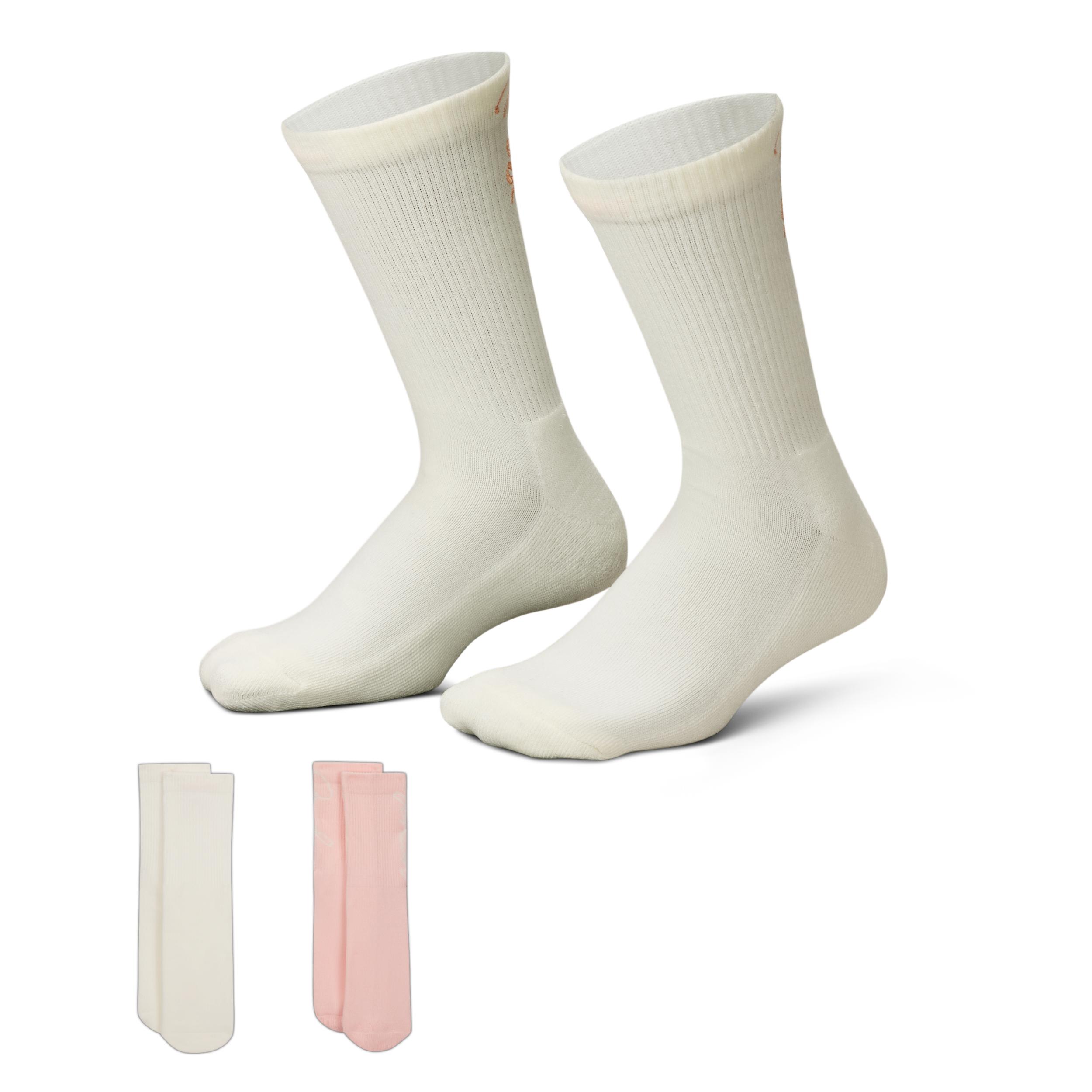Jordan Big Kids' Sparkle Mesh Half Crew Socks (2 Pairs) by JORDAN