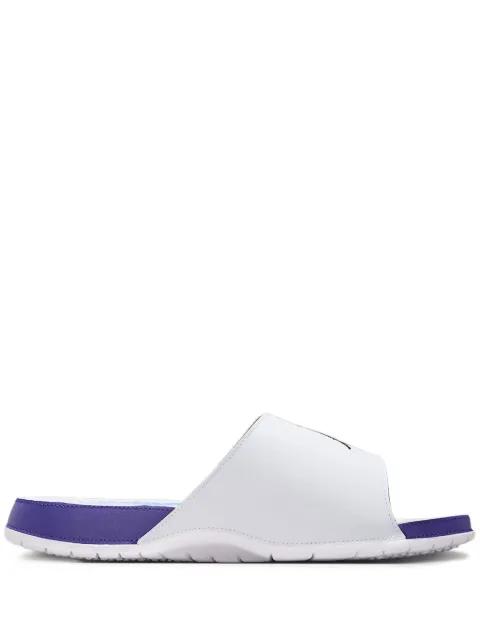 Jordan Hydro 5 Retro "White/New Emerald/Grape Ice/Black" slides by JORDAN