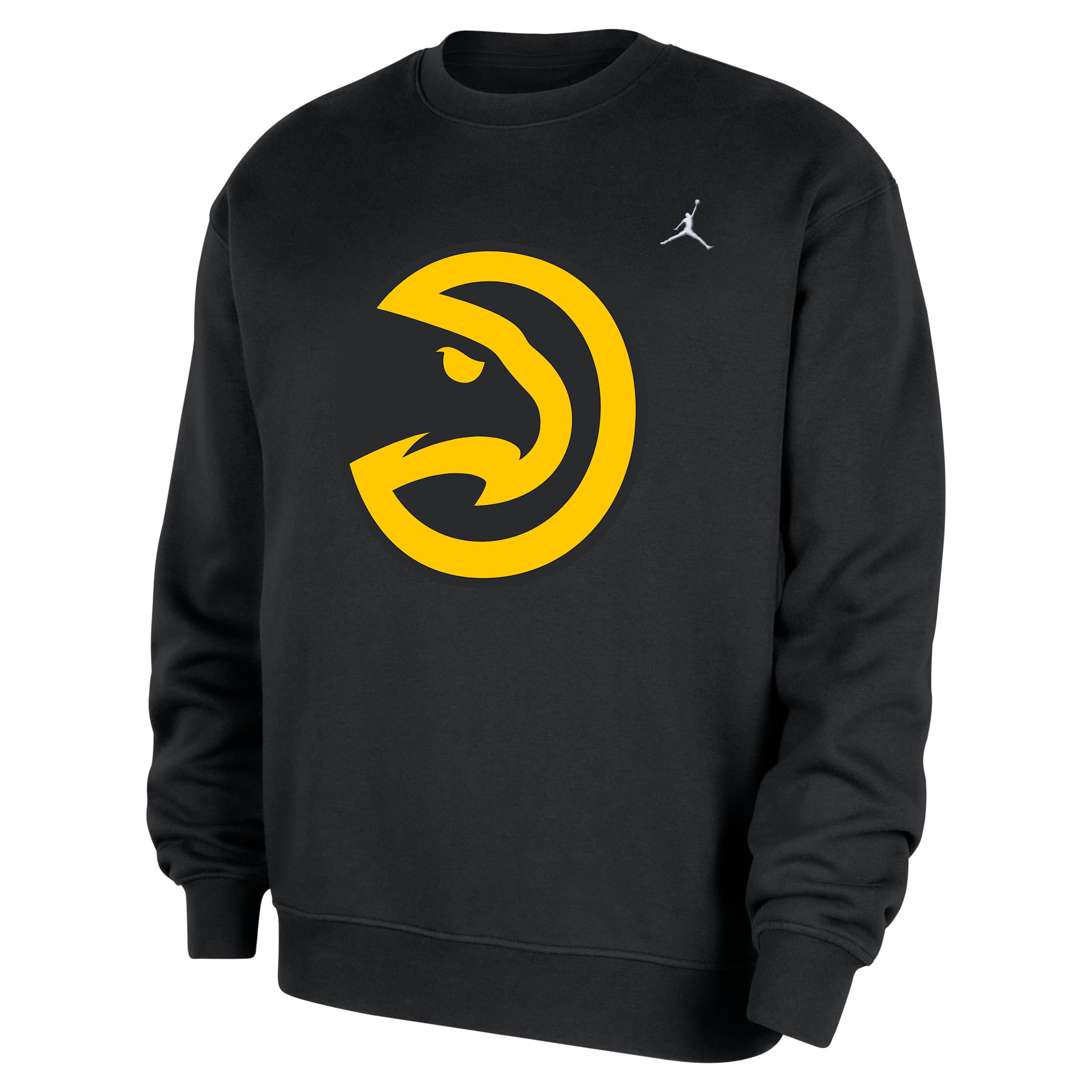 Men's Atlanta Hawks Statement Essentials Jordan NBA Fleece Crew-Neck Sweatshirt by JORDAN