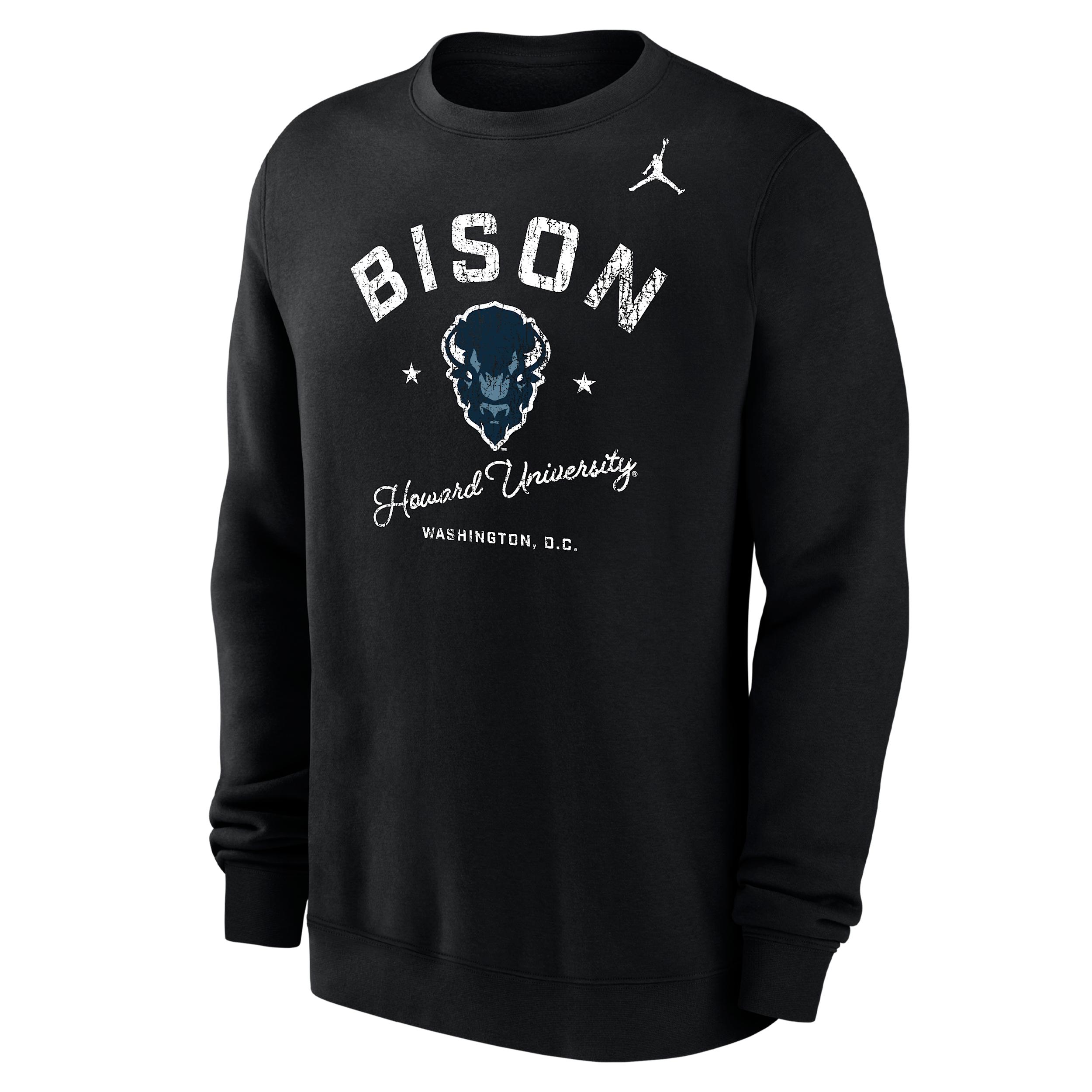 Men's Jordan College (Howard University) Menâs Club Fleece Crew-Neck Sweatshirt by JORDAN