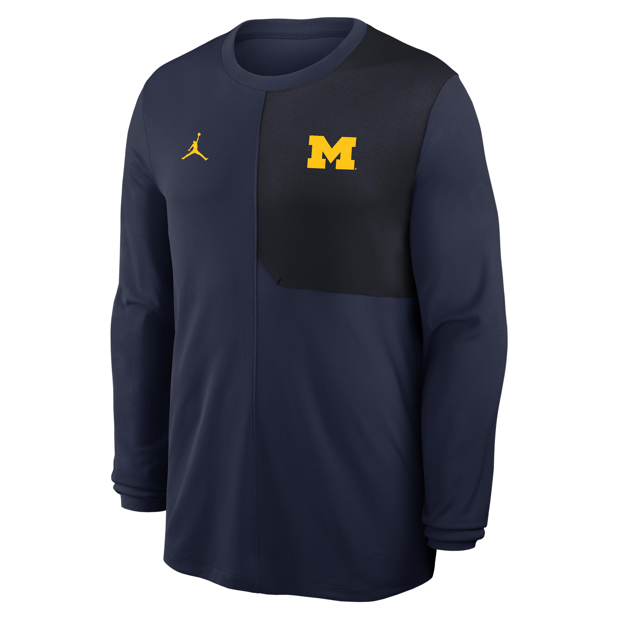 Men's Michigan Sideline Coach Jordan Brand Dri-FIT College Long-Sleeve Top by JORDAN