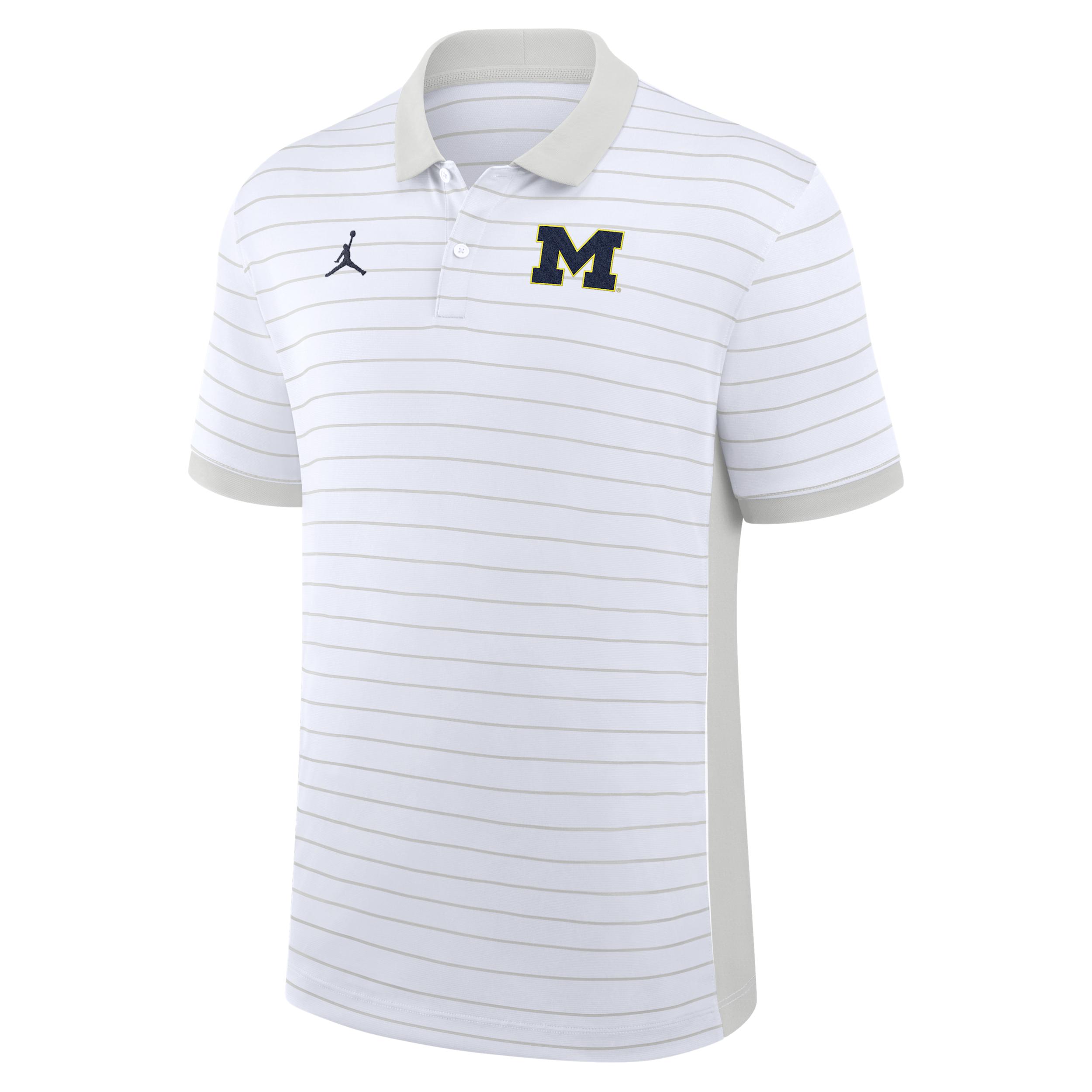 Men's Michigan Sideline Victory Stripe Jordan Brand Dri-FIT College Polo by JORDAN
