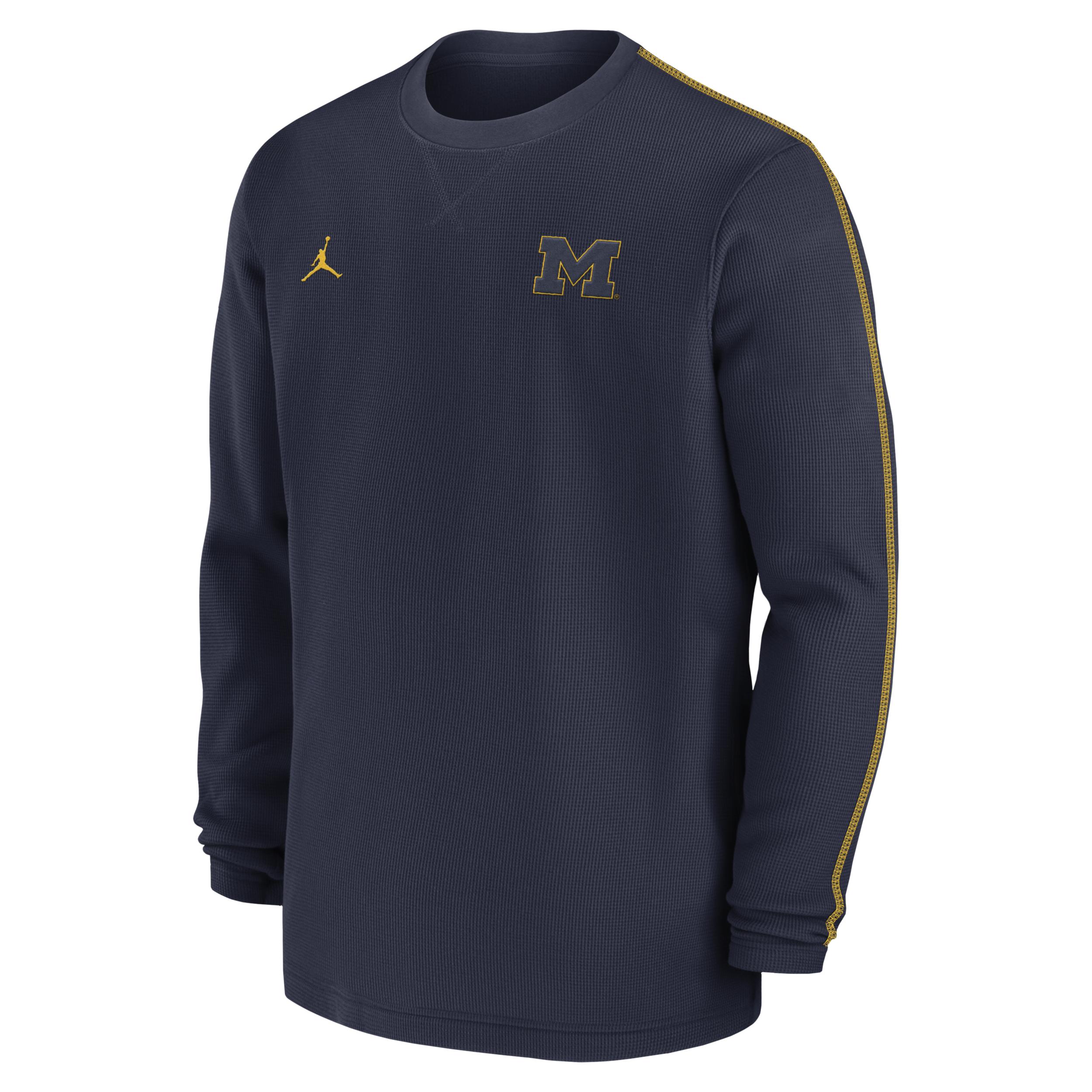 Men's Michigan Wolverines Sideline Coach Jordan College Long-Sleeve Top by JORDAN