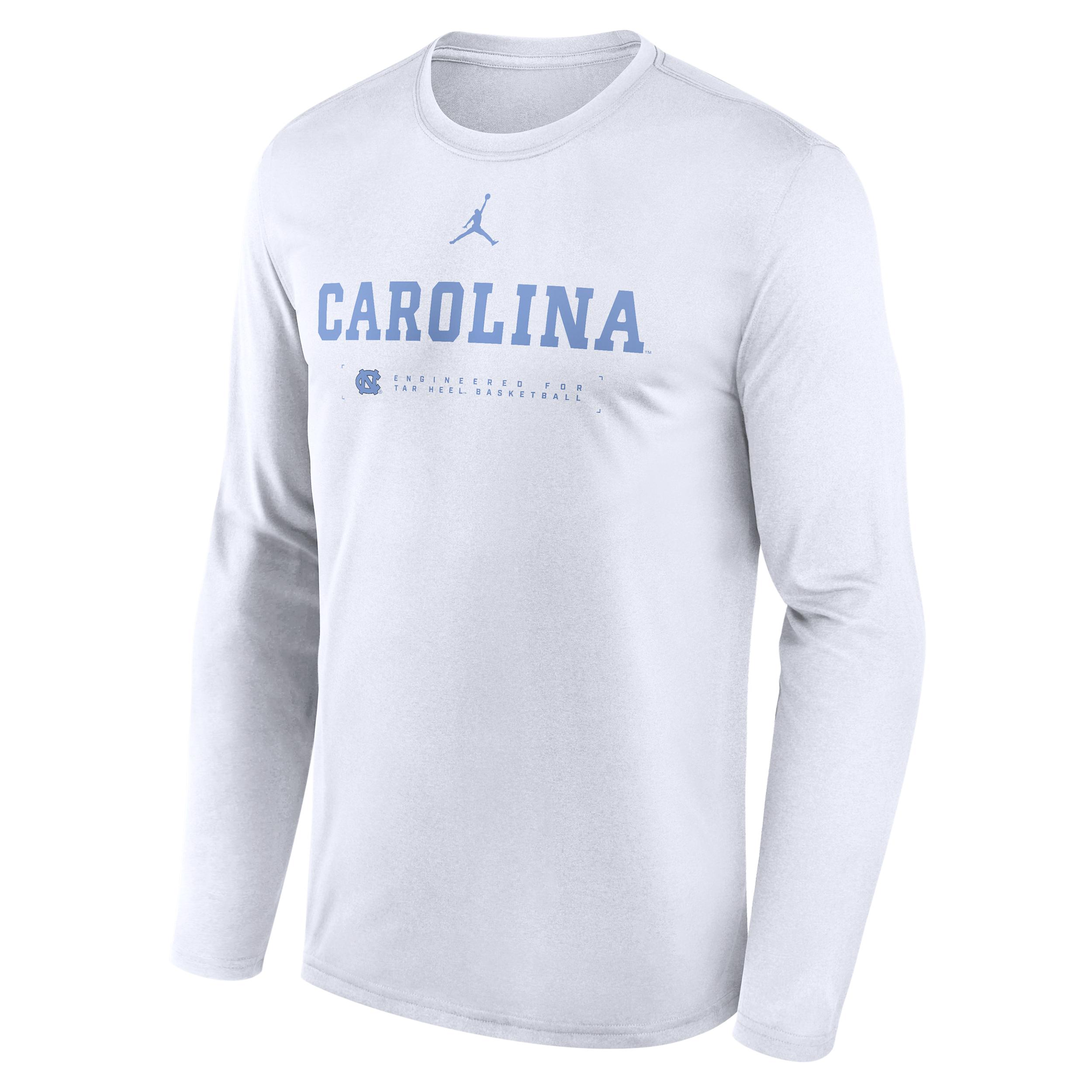 Men's North Carolina Courtside Basketball Shootaround Legend Jordan Brand Dri-FIT College Long-Sleeve T-Shirt by JORDAN Men's North Carolina Courtside Basketball Shootaround Legend Jordan Brand Dri-FIT College Long-Sleeve T-Shirt by JORDAN