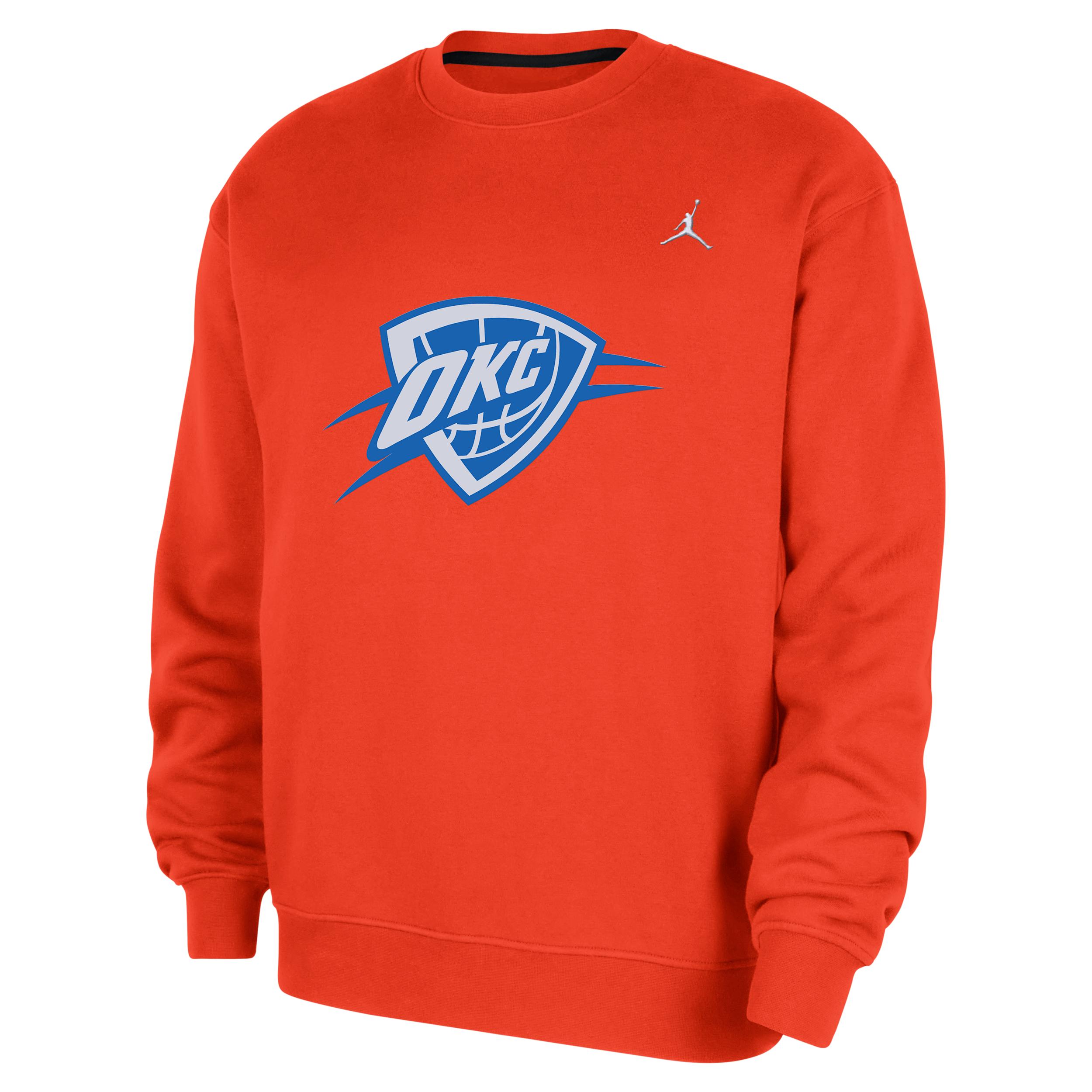 Men's Oklahoma City Thunder Statement Essentials Jordan NBA Fleece Crew-Neck Sweatshirt by JORDAN Men's Oklahoma City Thunder Statement Essentials Jordan NBA Fleece Crew-Neck Sweatshirt by JORDAN