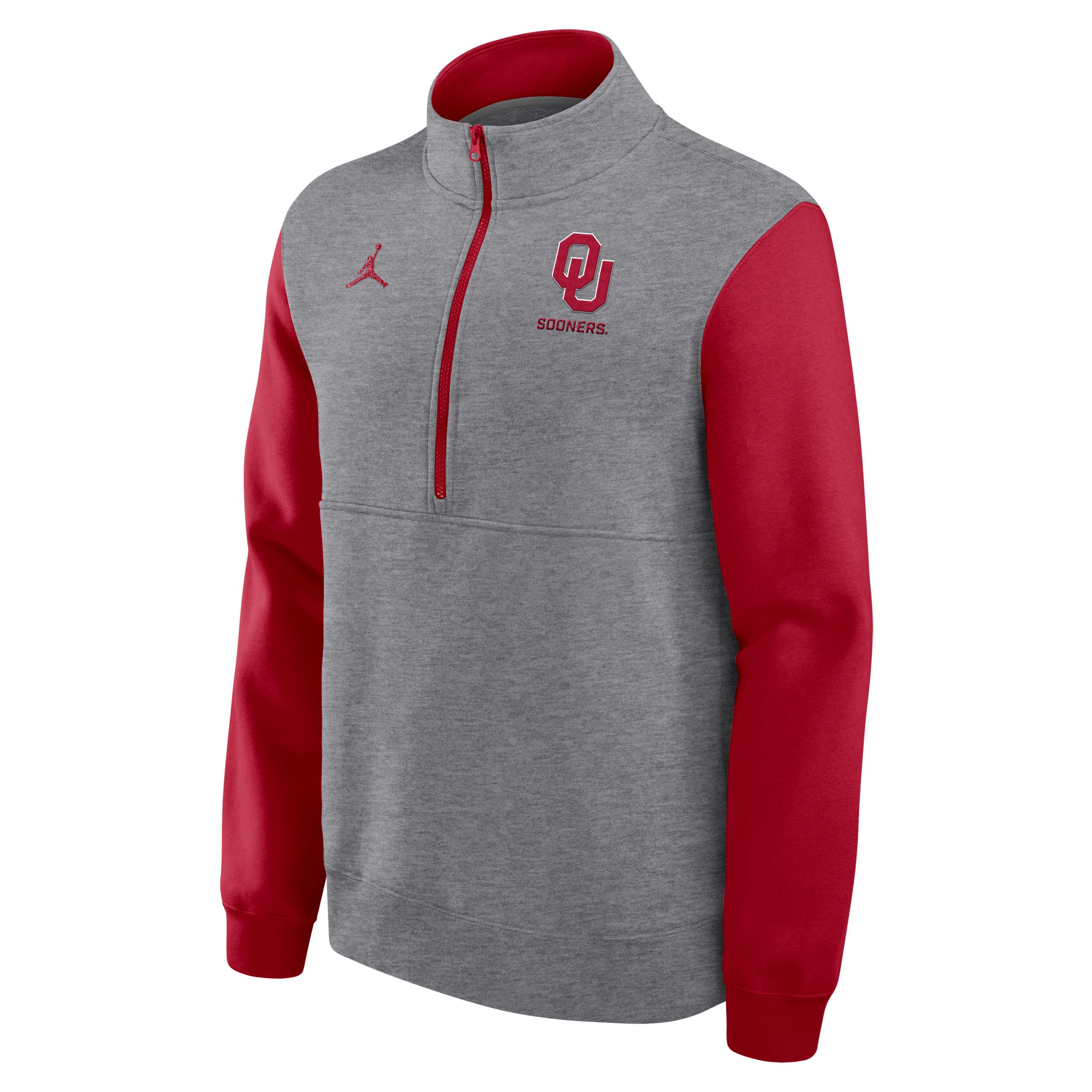Men's Oklahoma Club Jordan Brand College 1/2-Zip Crew by JORDAN