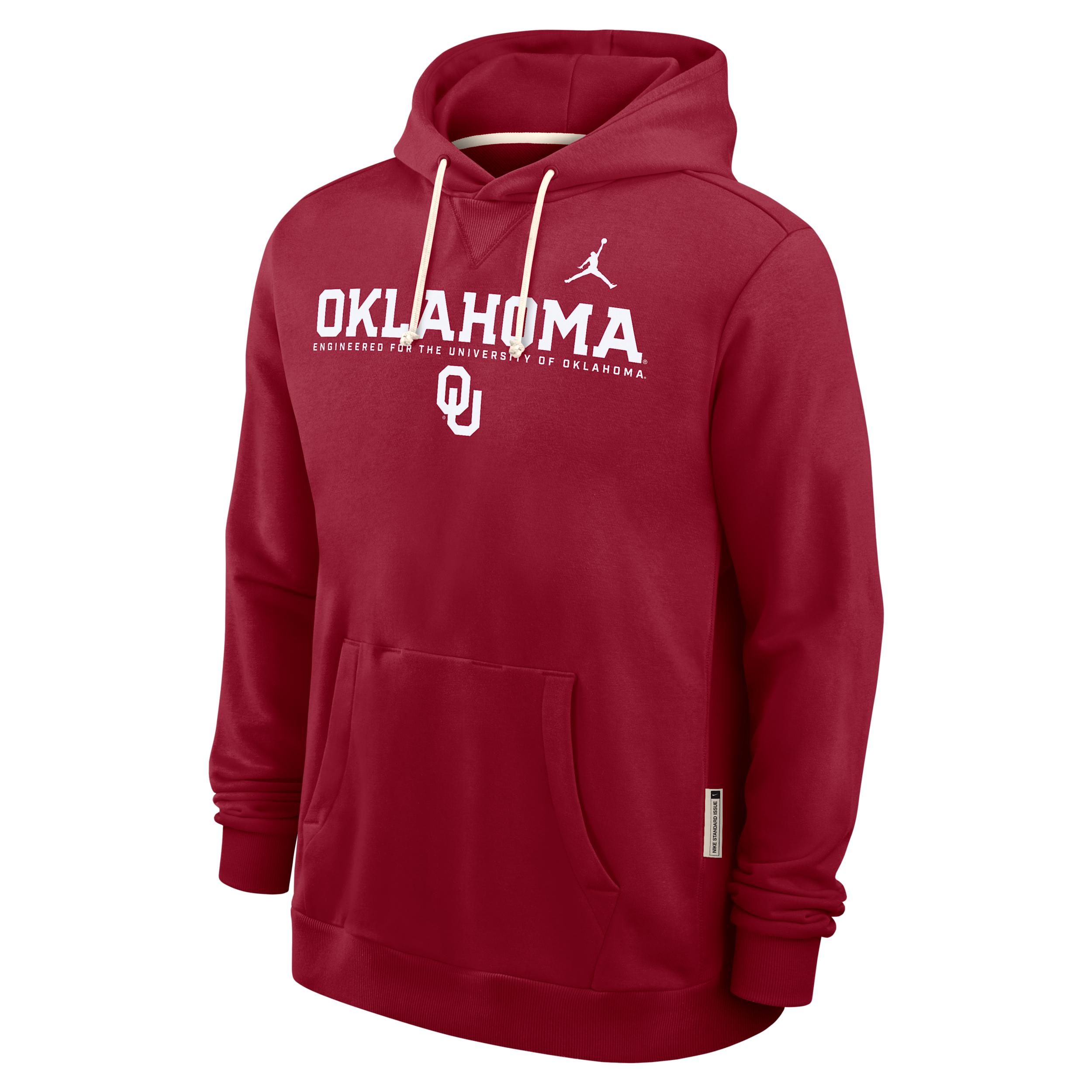 Men's Oklahoma Sideline Jordan Brand Dri-FIT College Pullover Hoodie by JORDAN