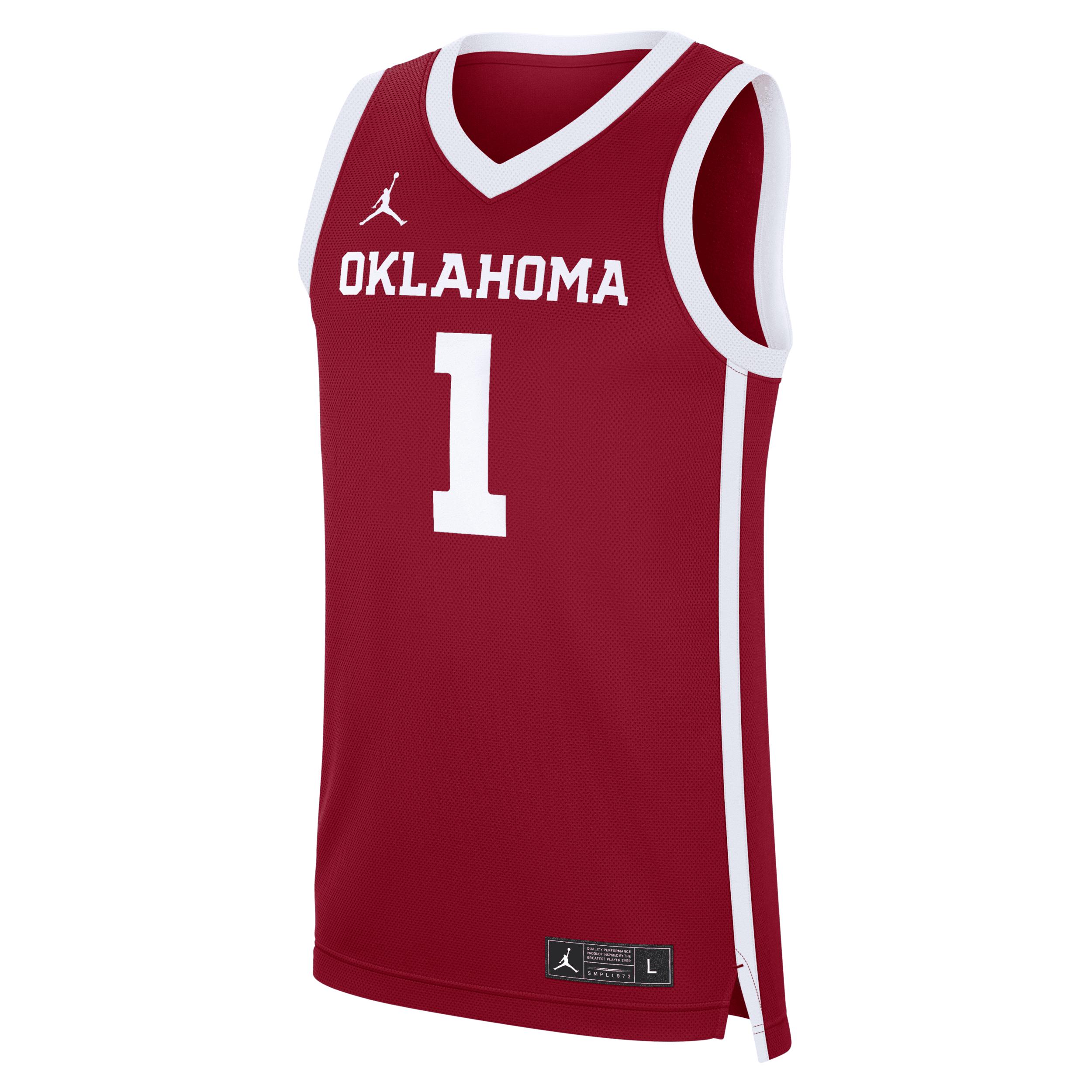 Men's Oklahoma Sooners Replica Jordan Brand College Basketball Jersey by JORDAN