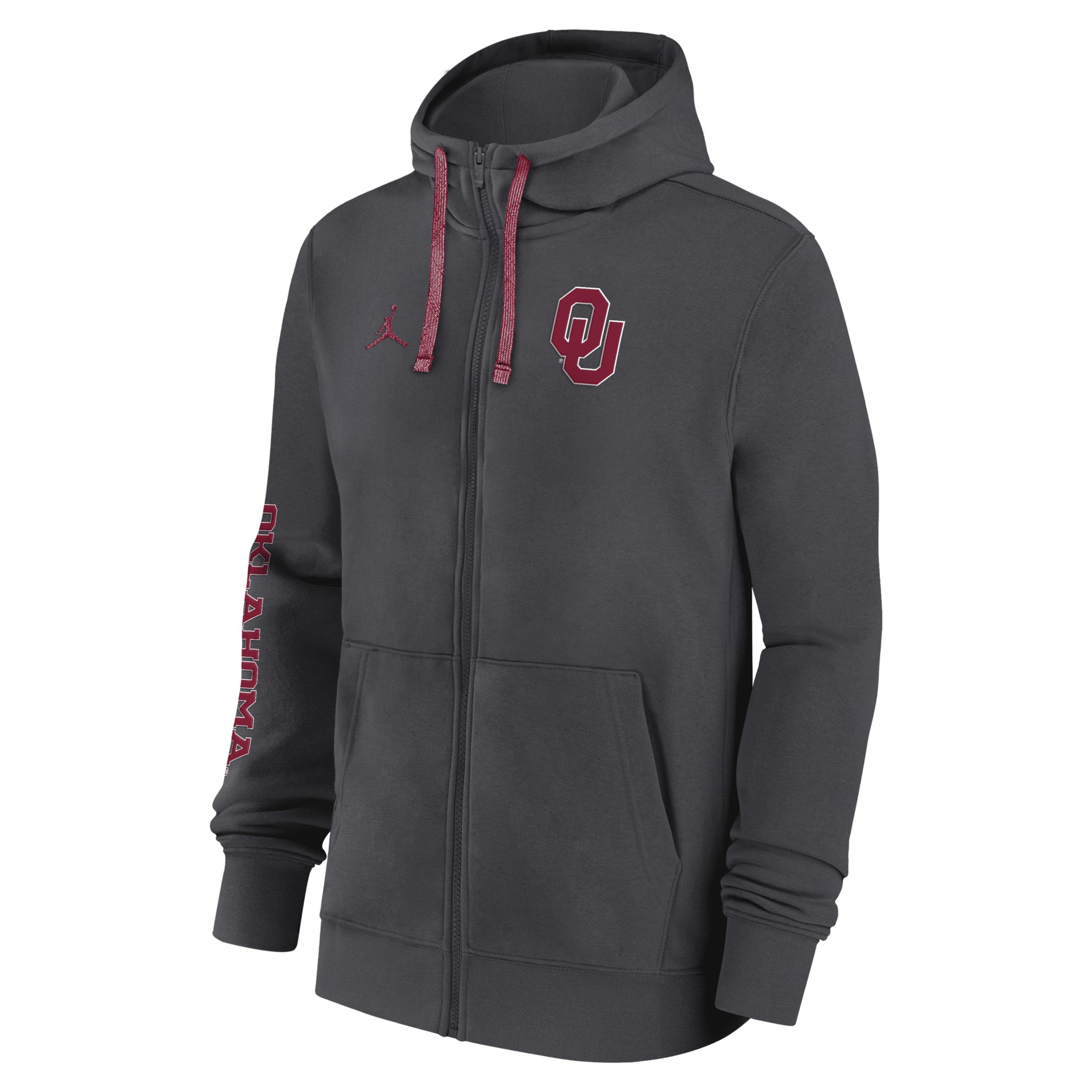 Men's Oklahoma Sooners Sideline Team Issue Jordan College Full-Zip Hoodie by JORDAN