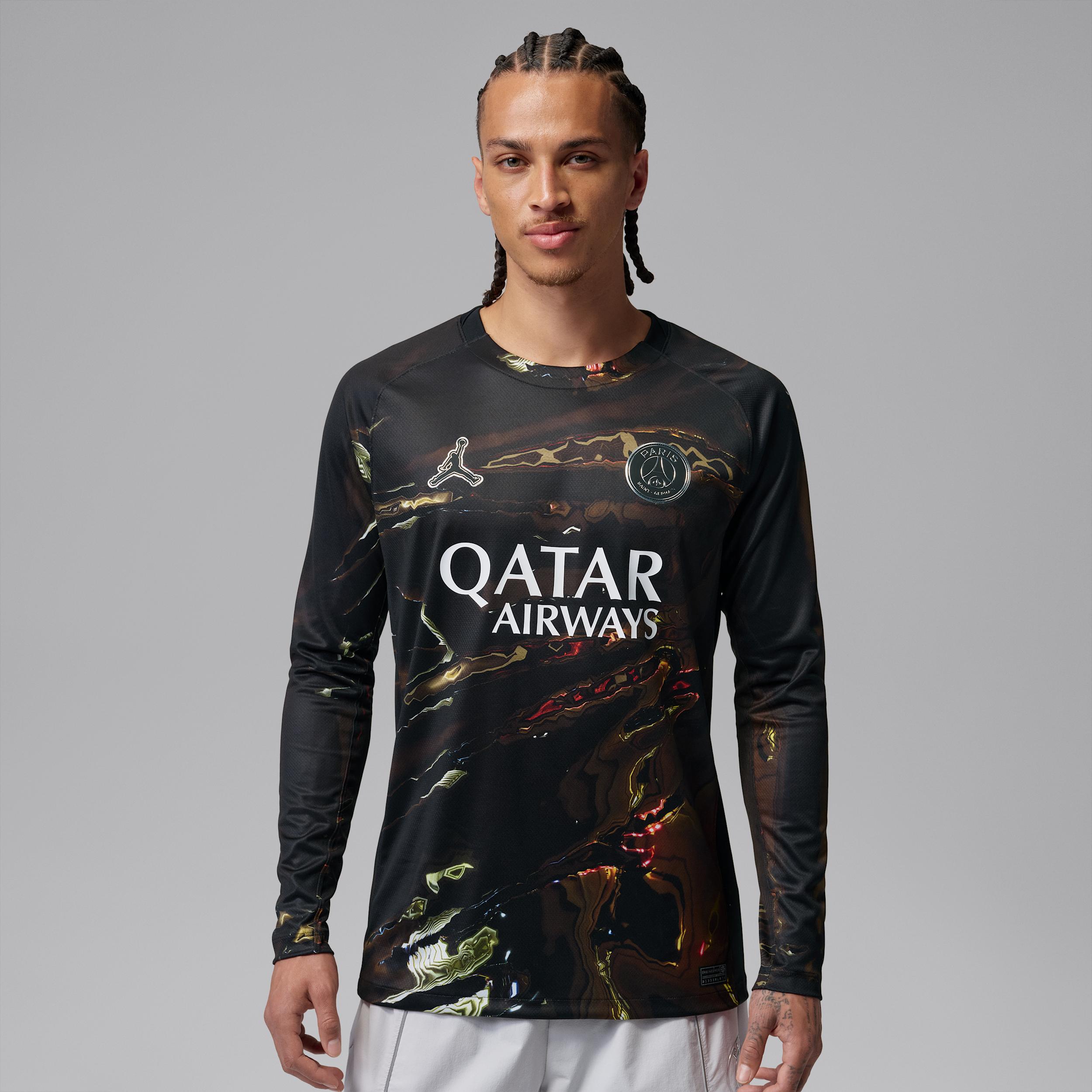 Men's Paris Saint-Germain 2026 Stadium Night Edition Jordan Dri-FIT Soccer Long-Sleeve Replica Jersey by JORDAN