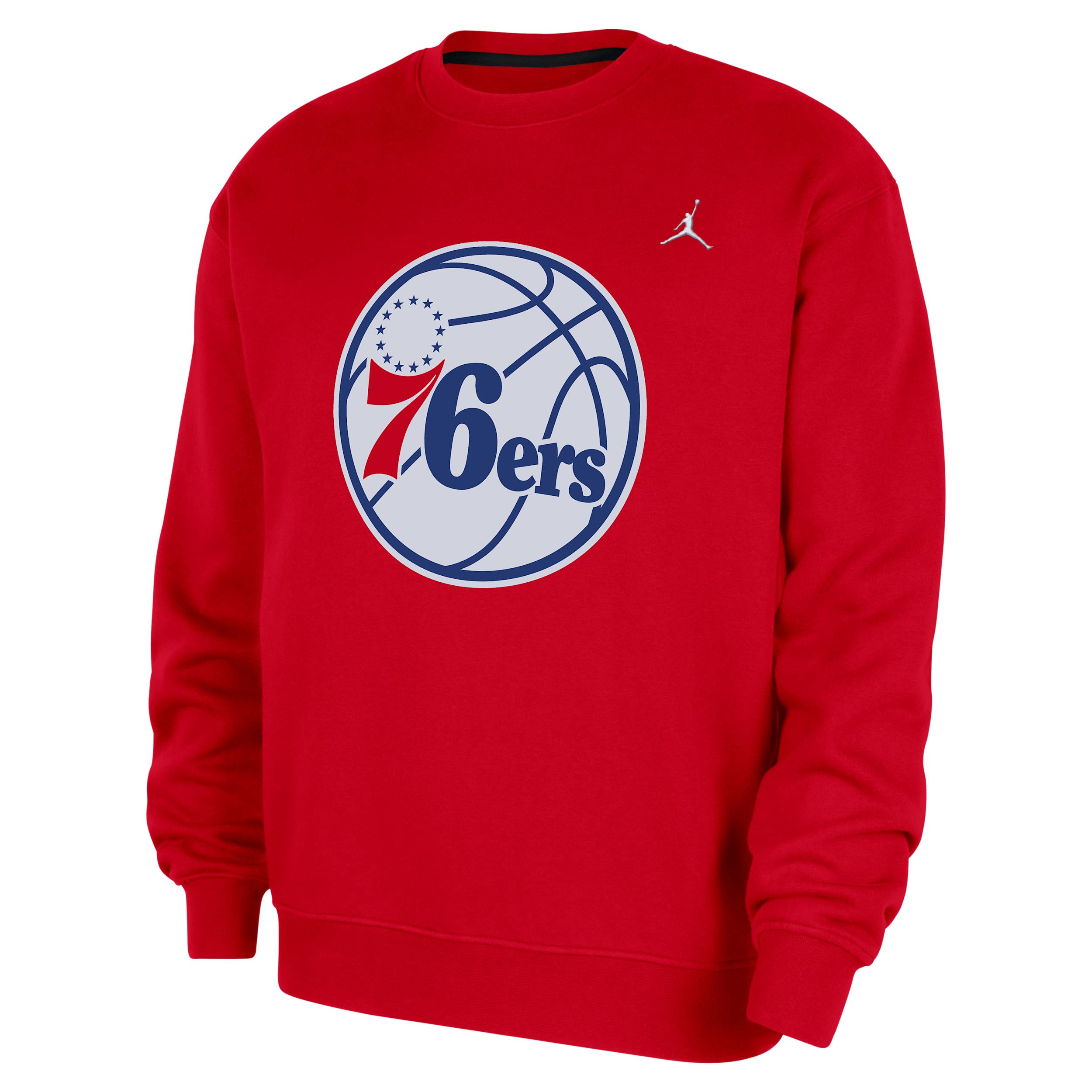 Men's Philadelphia 76ers Statement Essentials Jordan NBA Fleece Crew-Neck Sweatshirt by JORDAN Men's Philadelphia 76ers Statement Essentials Jordan NBA Fleece Crew-Neck Sweatshirt by JORDAN