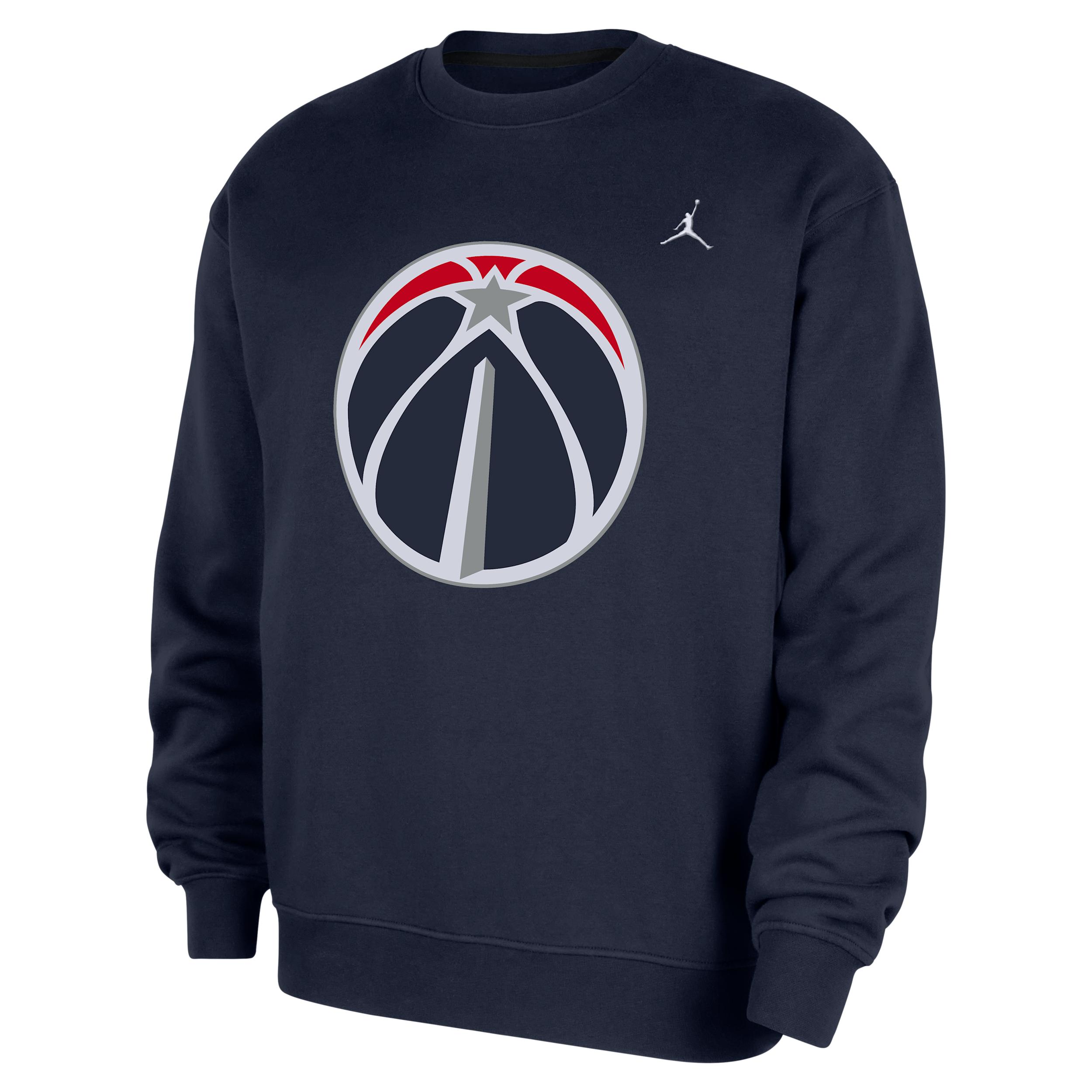 Men's Washington Wizards Statement Essentials Jordan NBA Fleece Crew-Neck Sweatshirt by JORDAN
