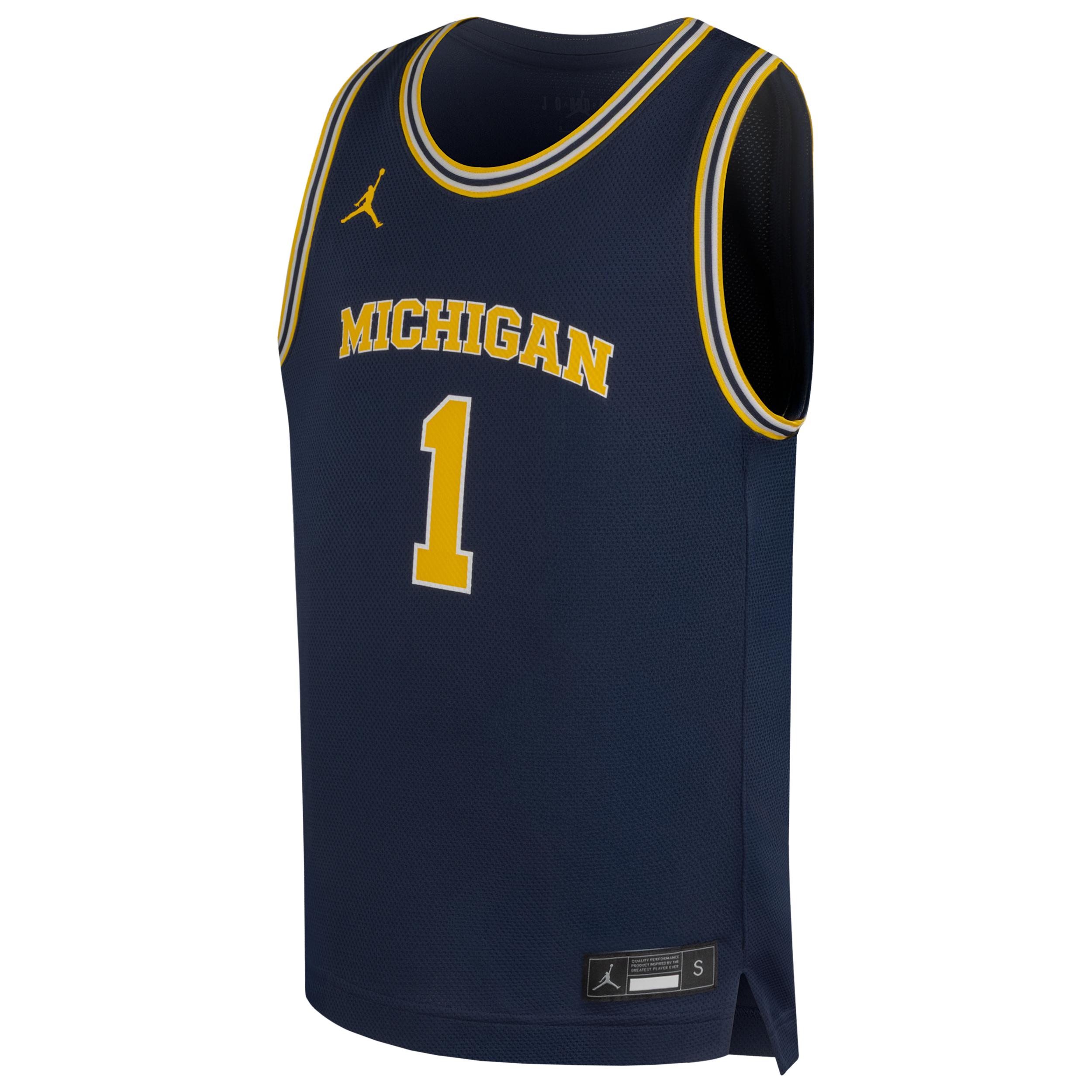Michigan Wiolverines Big Kids' Nike Basketball Replica Jersey by JORDAN