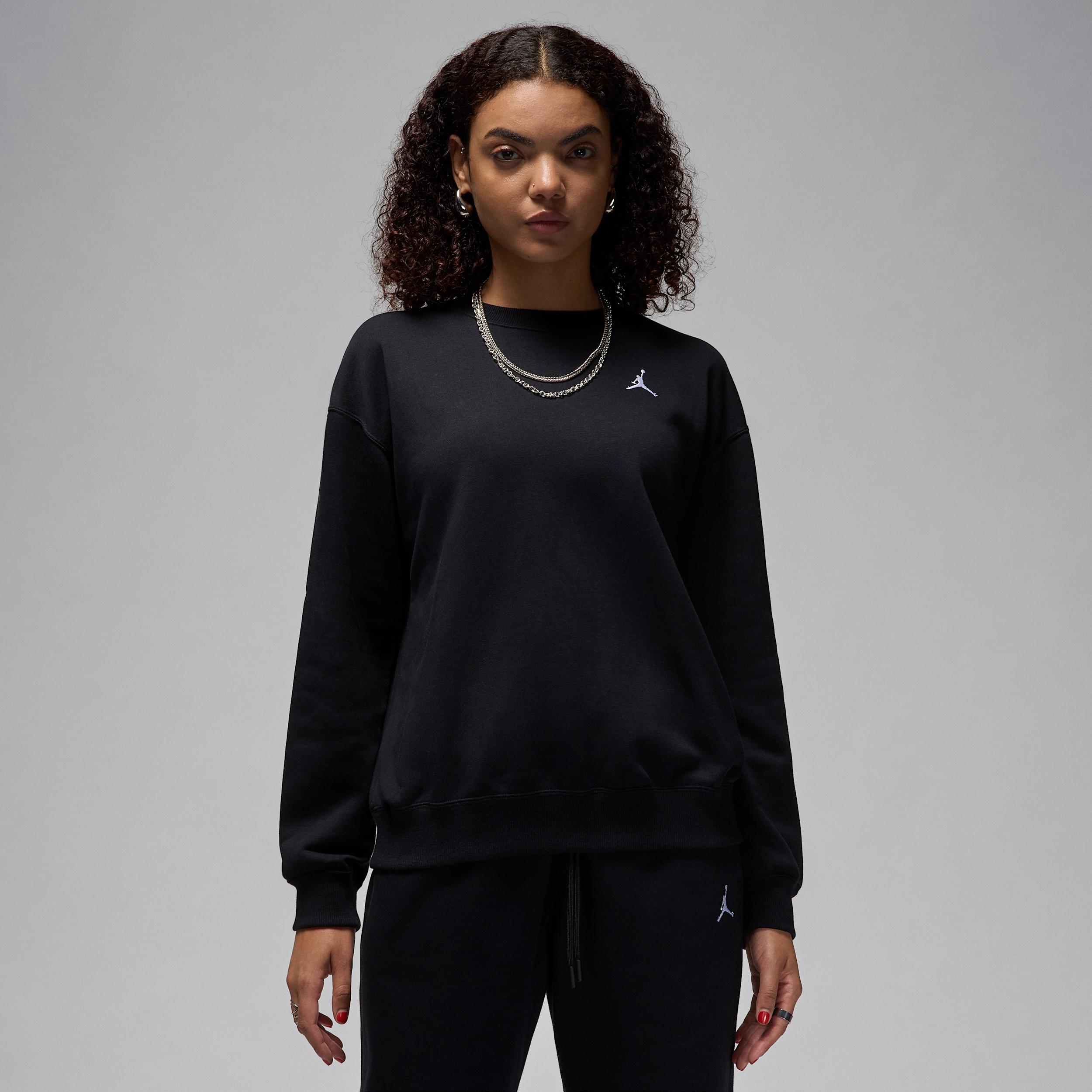 Women's Jordan Brooklyn Fleece French Terry Crew-Neck Sweatshirt by JORDAN