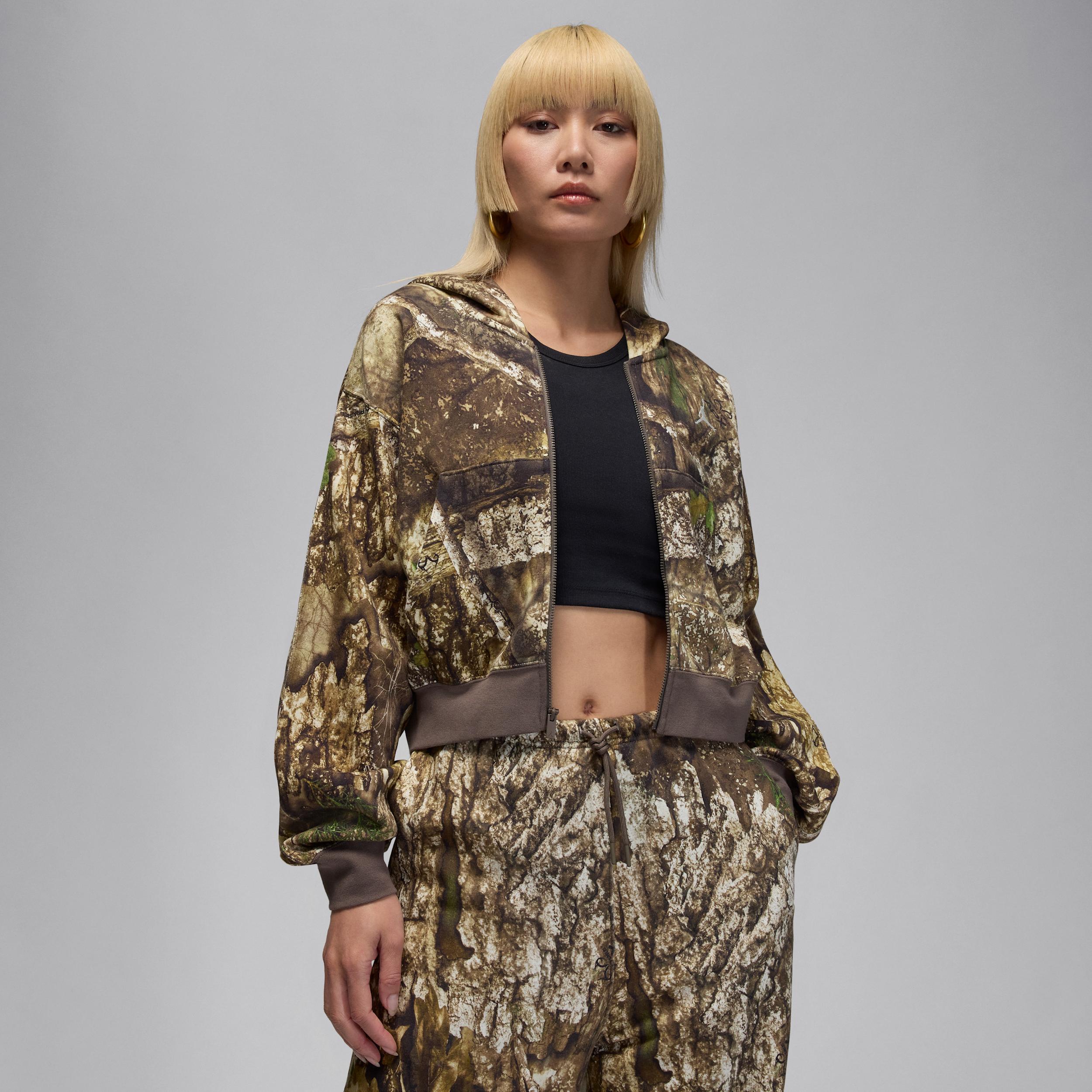 Women's Jordan Brooklyn Fleece Realtree Mod Crop Full-Zip Hoodie by JORDAN